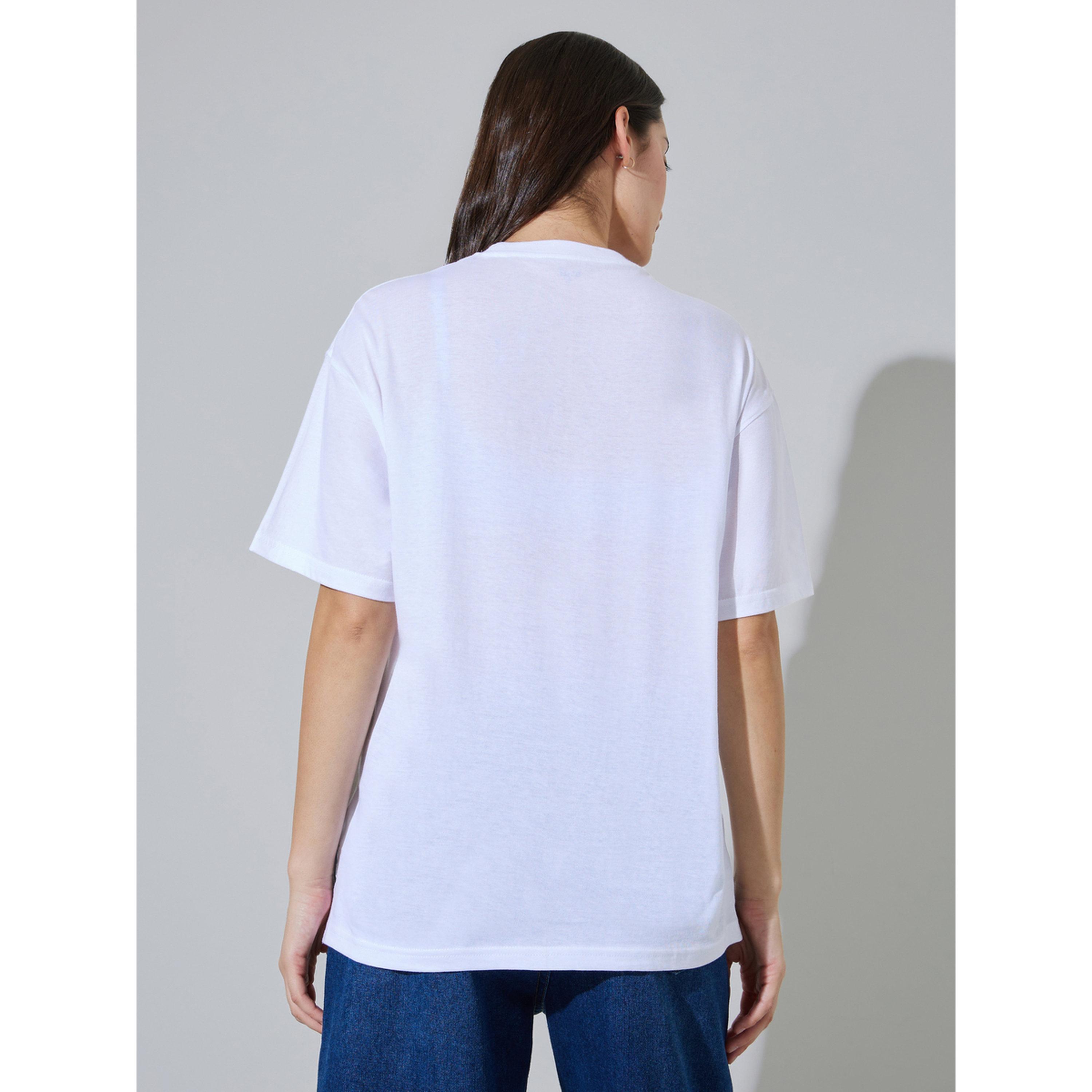 Styli White Embroidered Cotton Oversized T-Shirt-women-clothing-tshirts-image-3