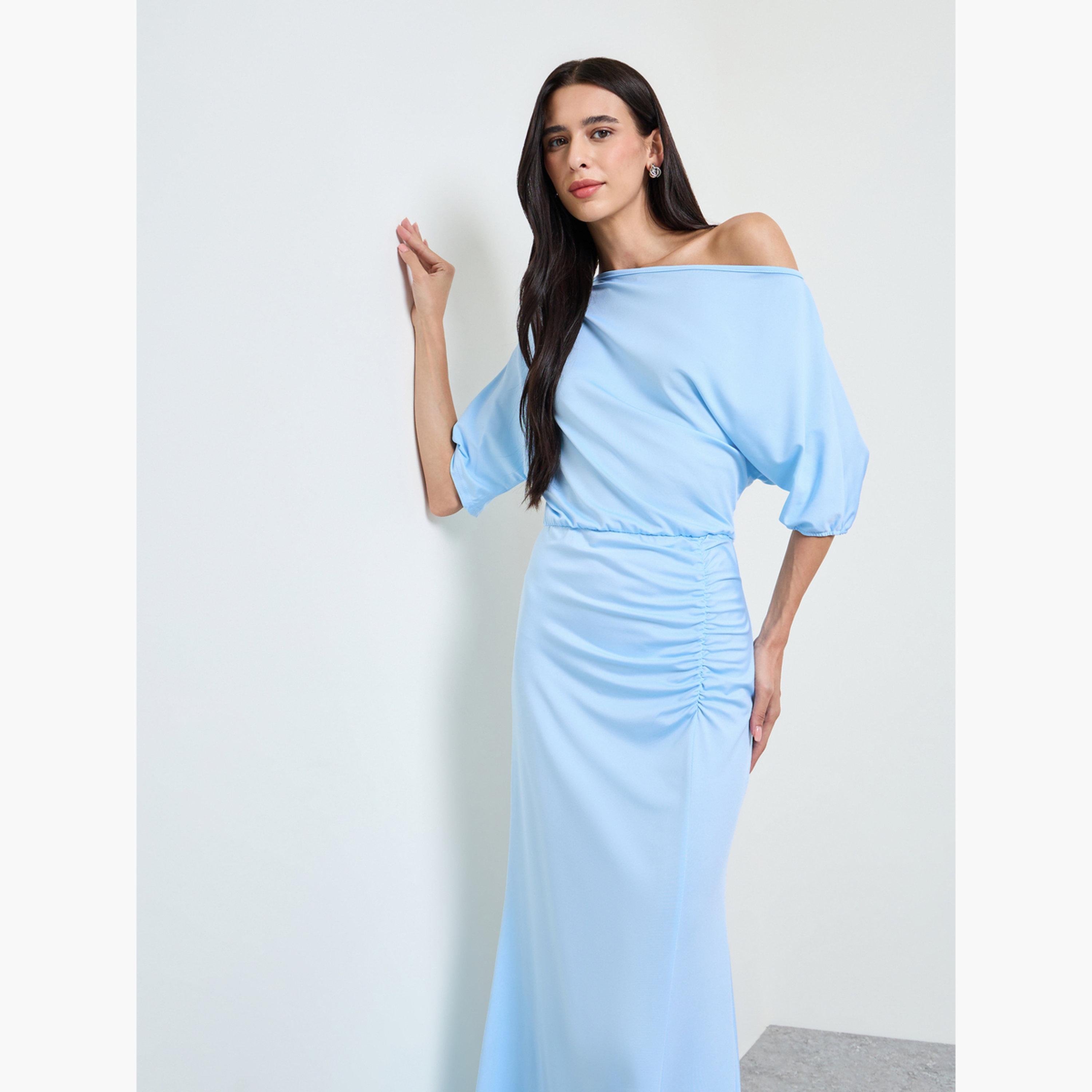 فستان طويل واسع وبكتف مكشوف-women-clothing-dresses-image-2