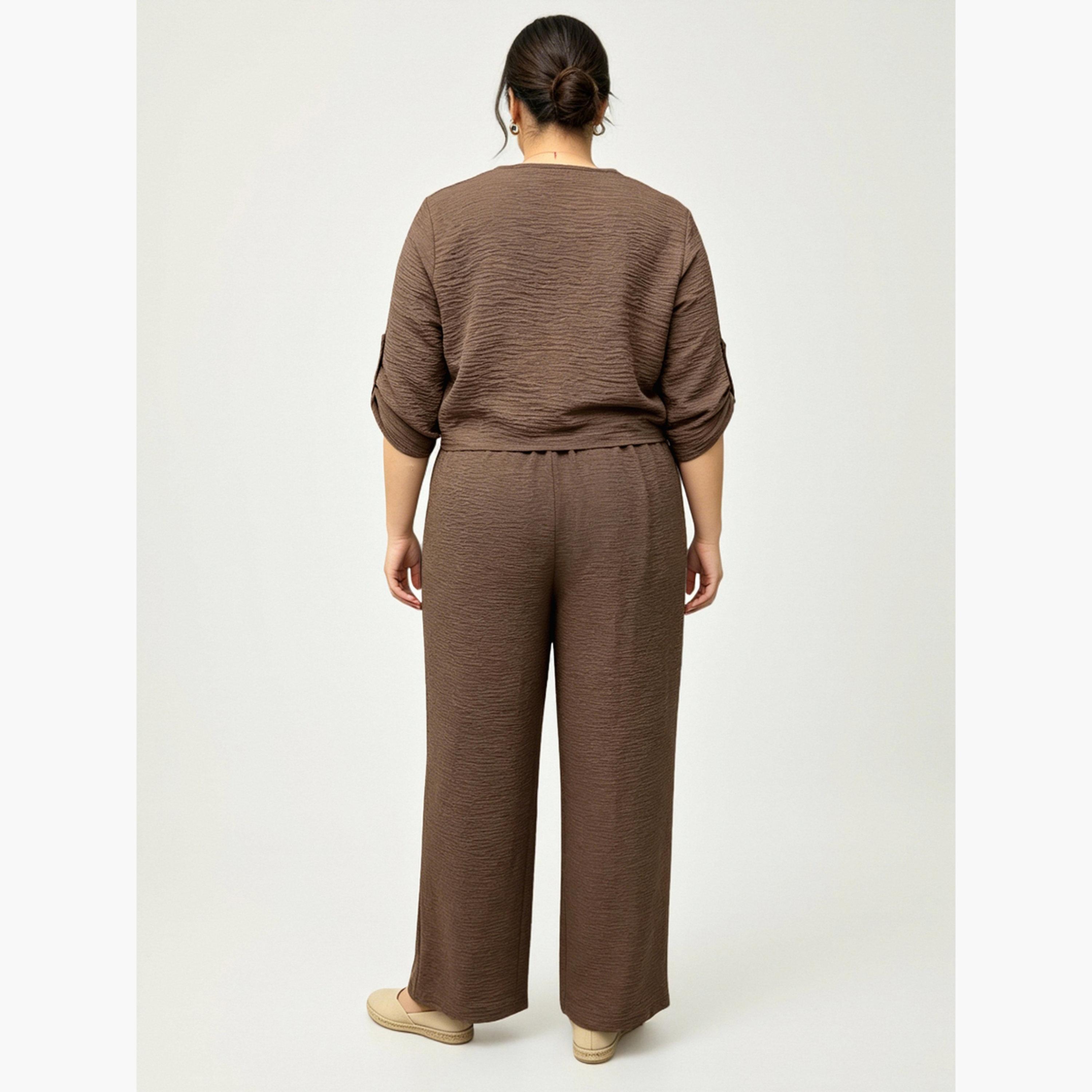 طقم بيجاما منزلية أنيق بأرجل واسعة بمقاس كبير-women-clothing-plussize-coordsets-image-4