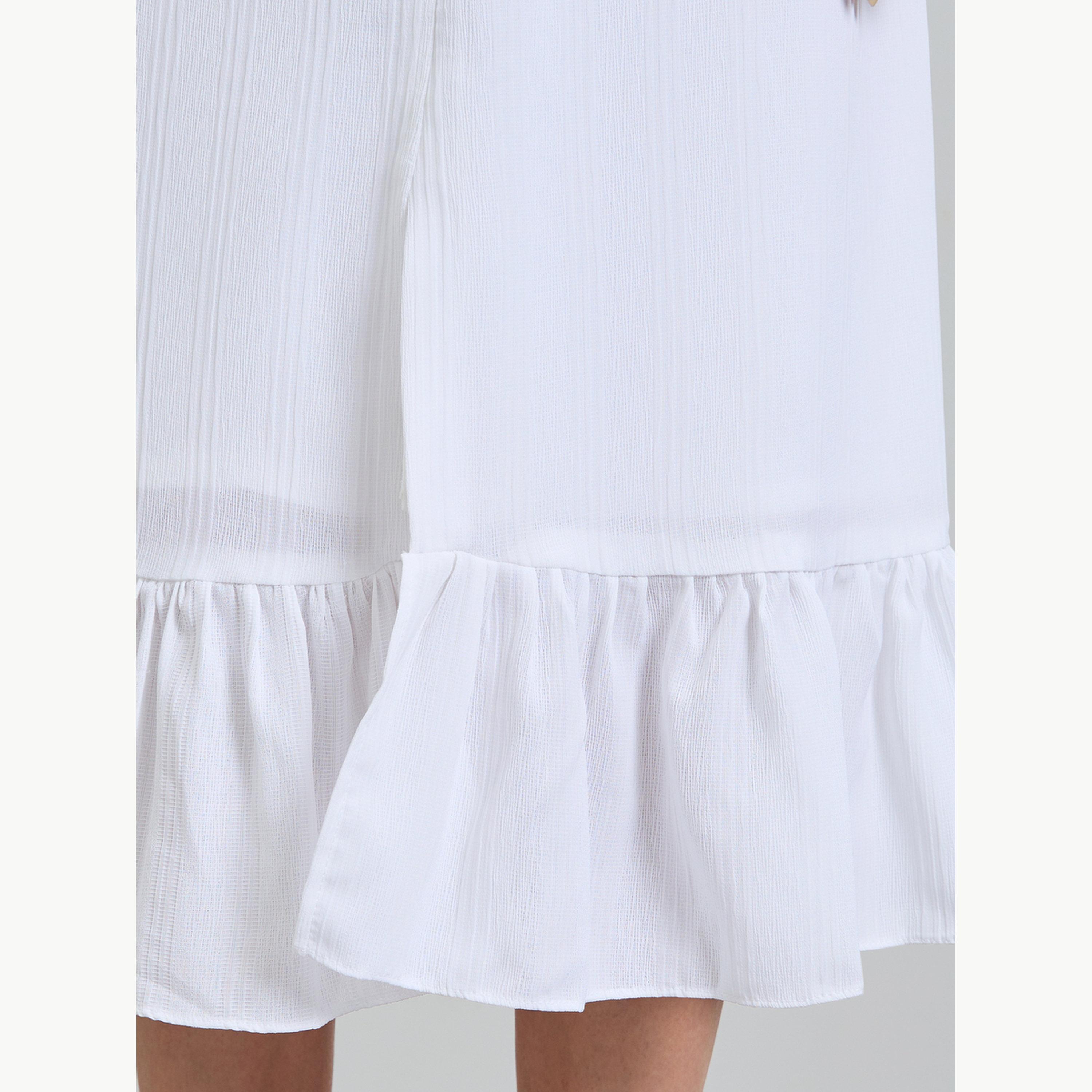 Maxim Creation X Styli White Puff Sleeves A-Line Midi Dress-women-clothing-dresses-image-4