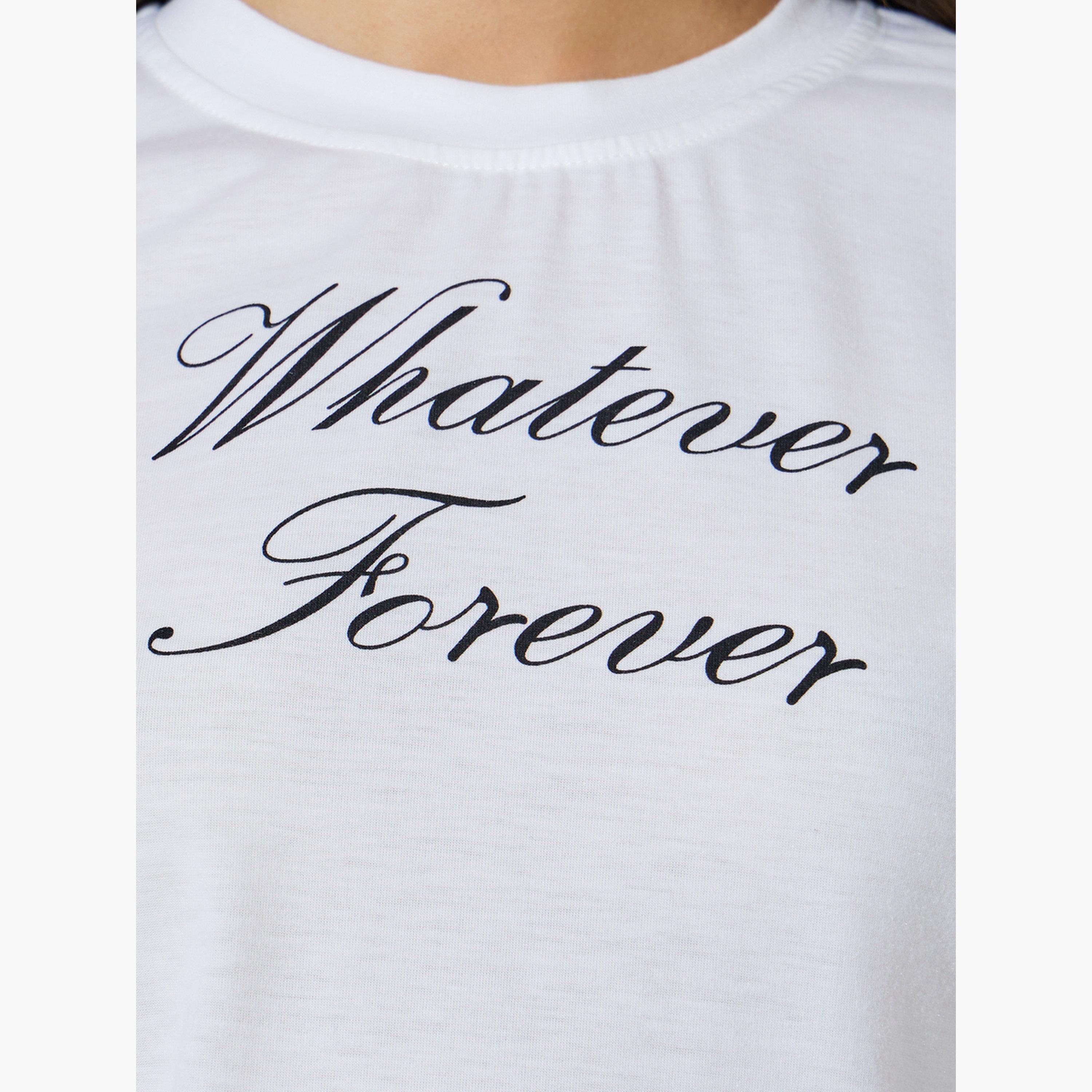 Styli White Slogan Print Round Neck T-Shirt-women-clothing-tshirts-image-5