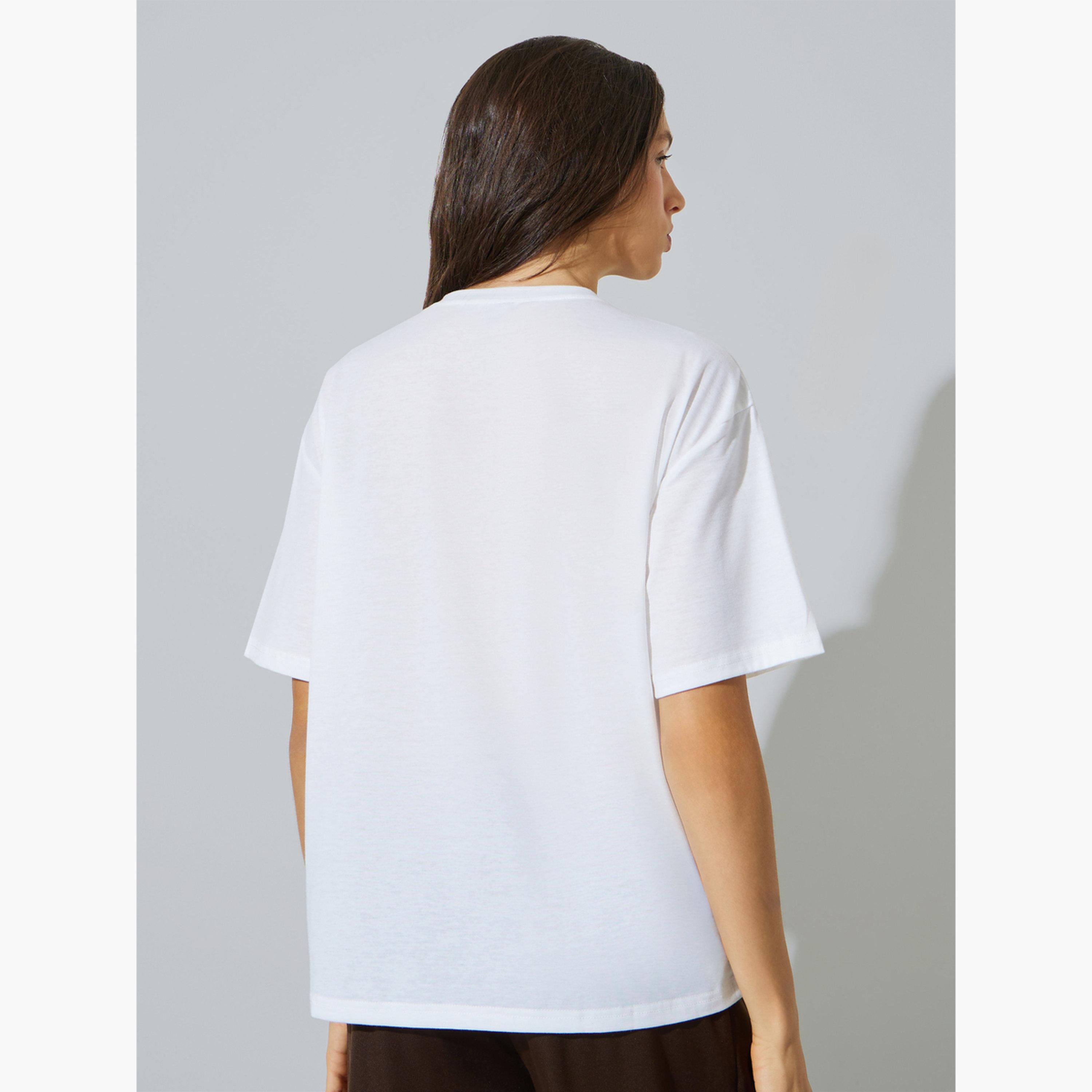 Styli White Round Neck Oversized T-Shirt-women-clothing-tshirts-image-4
