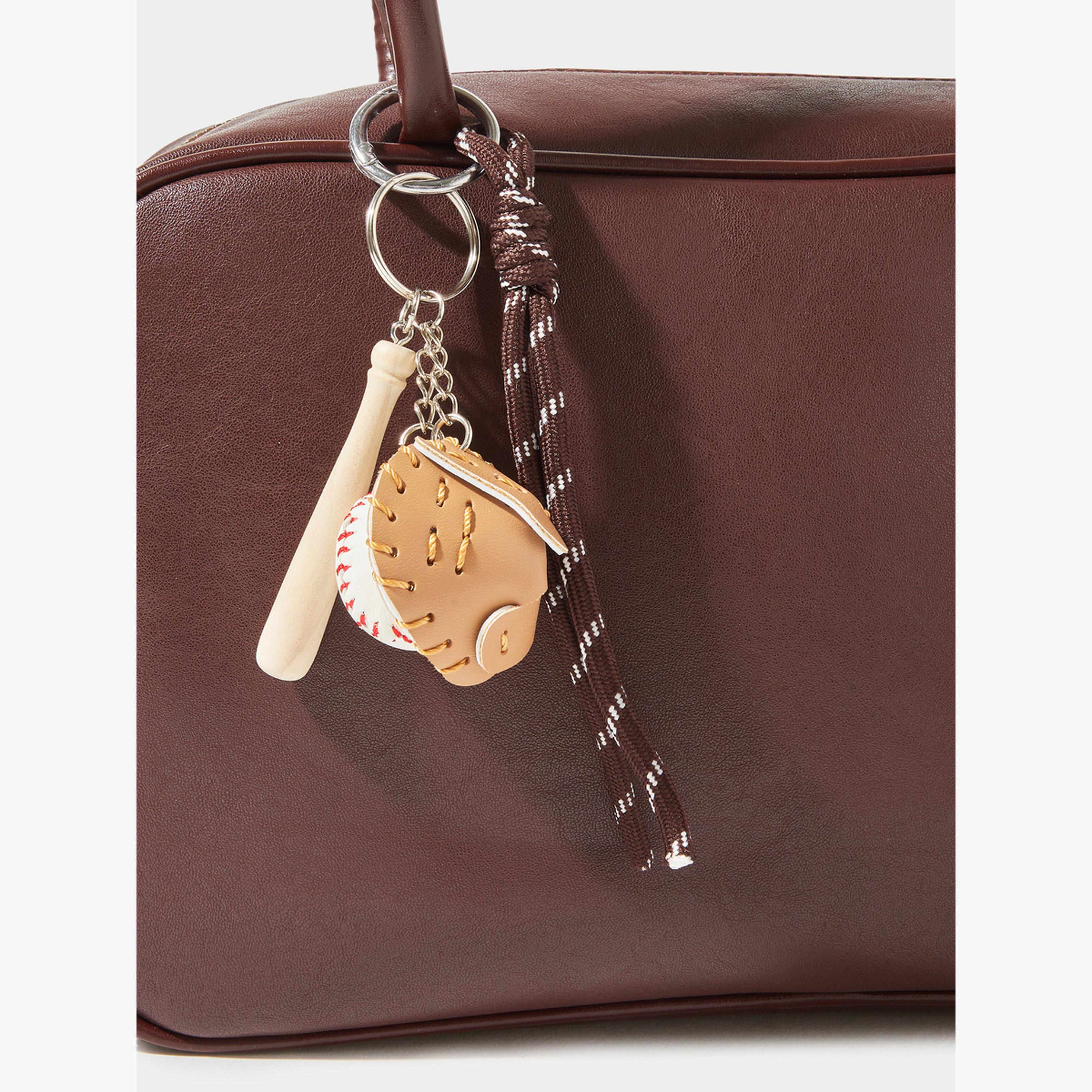 Styli Brown Charm Detail Bowling Bag with Mini Purse-women-bagsandwallets-handbags-image-4
