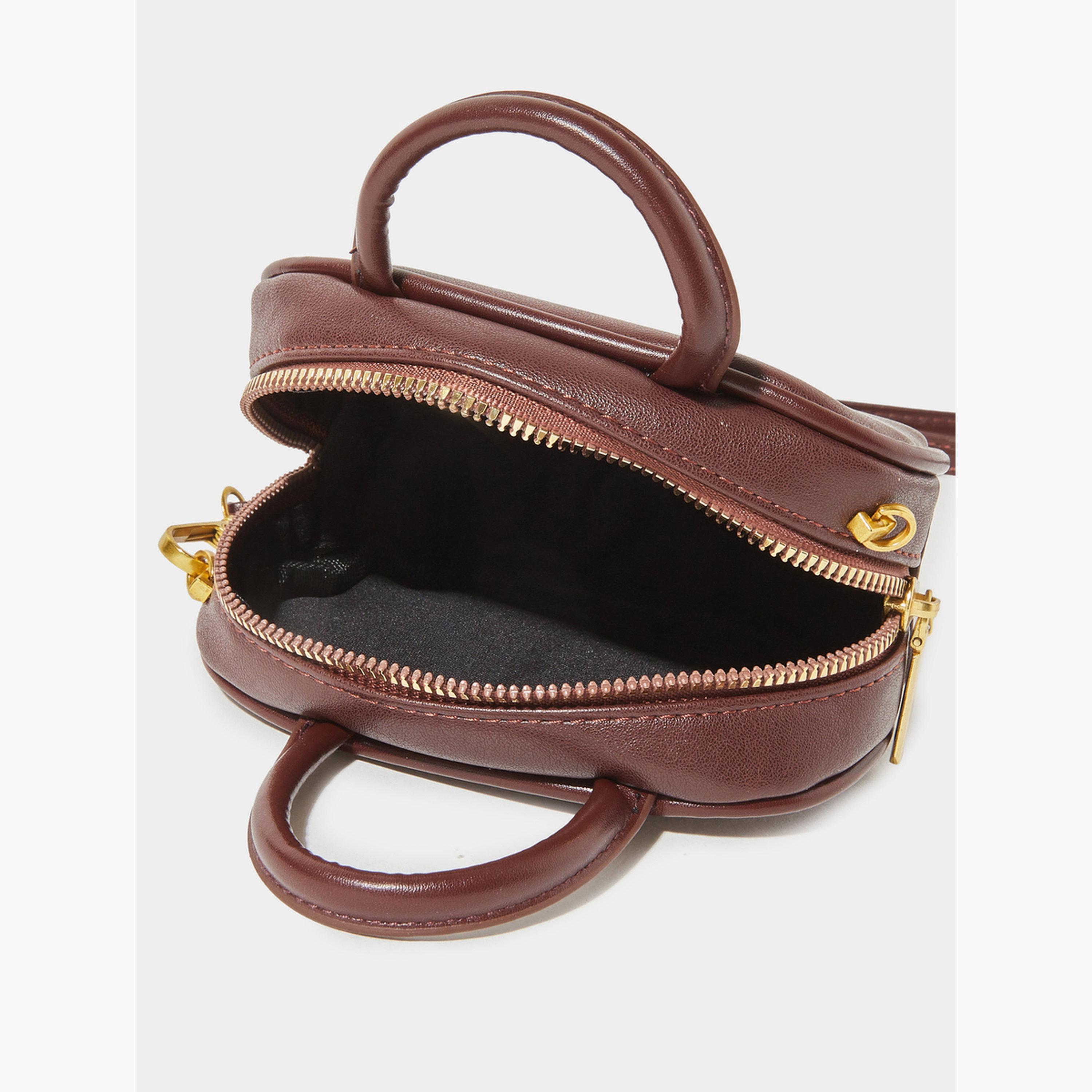 Styli Brown Charm Detail Bowling Bag with Mini Purse-women-bagsandwallets-handbags-image-6