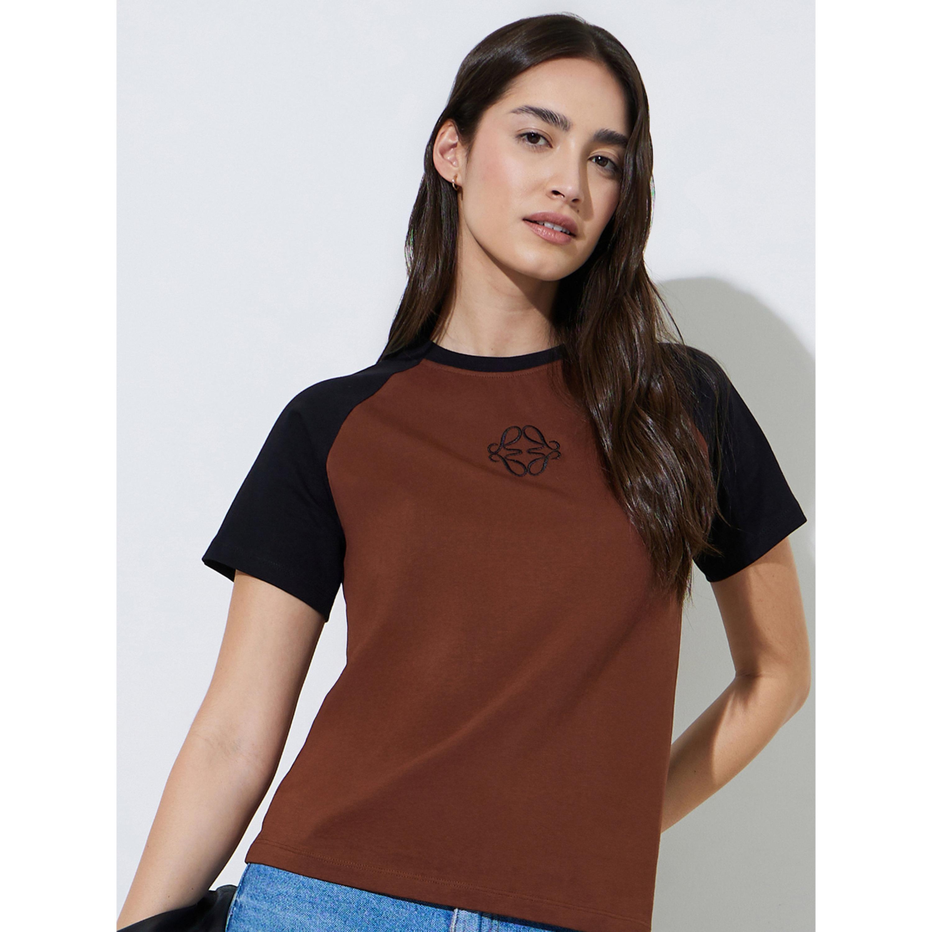 Styli Color Block Badge Embroidered Cotton Regular Fit T-Shirt-women-clothing-tshirts-image-4