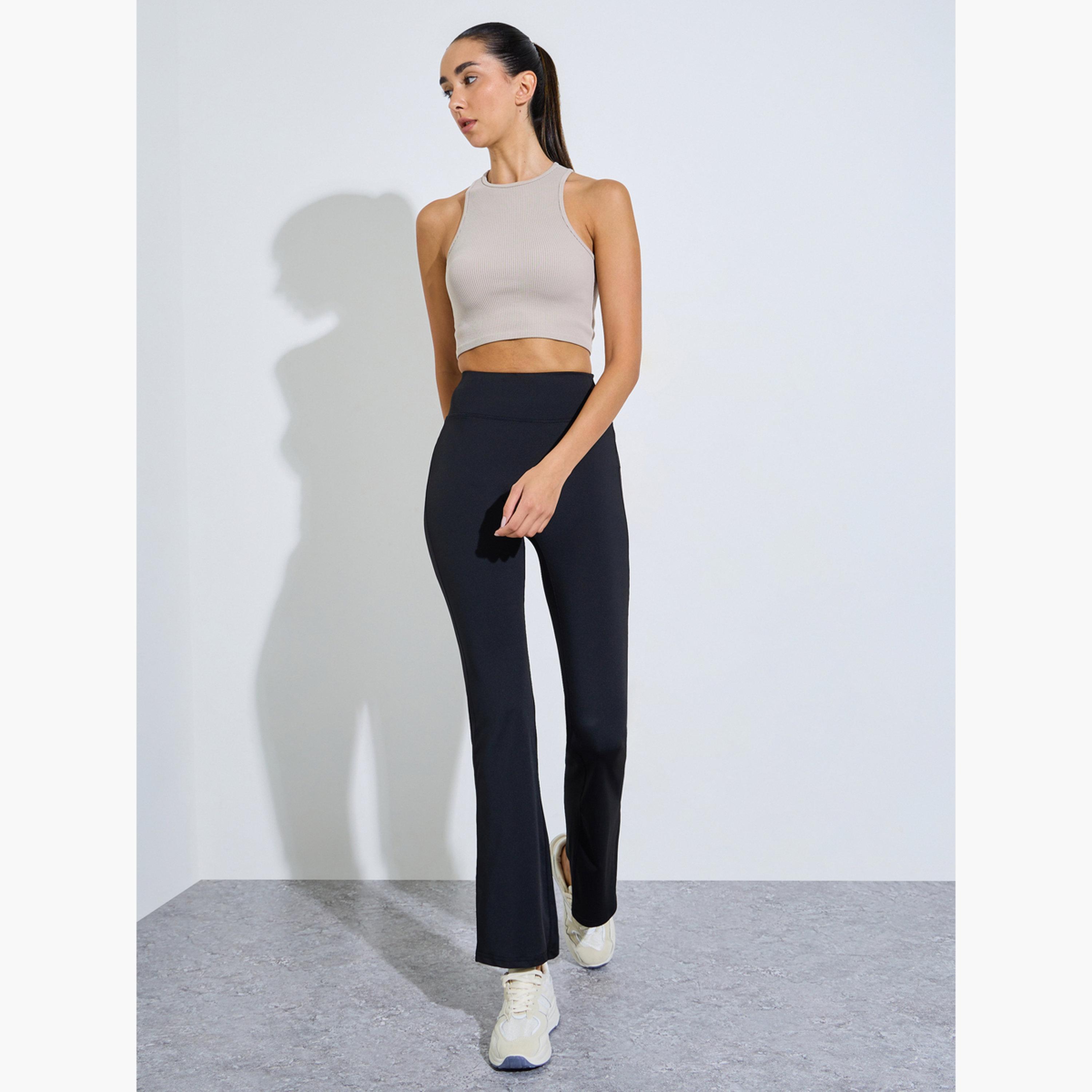 Styli Beige Rib Textured Crop Tank-sports-women-clothing-tshirtsandvests-image-2
