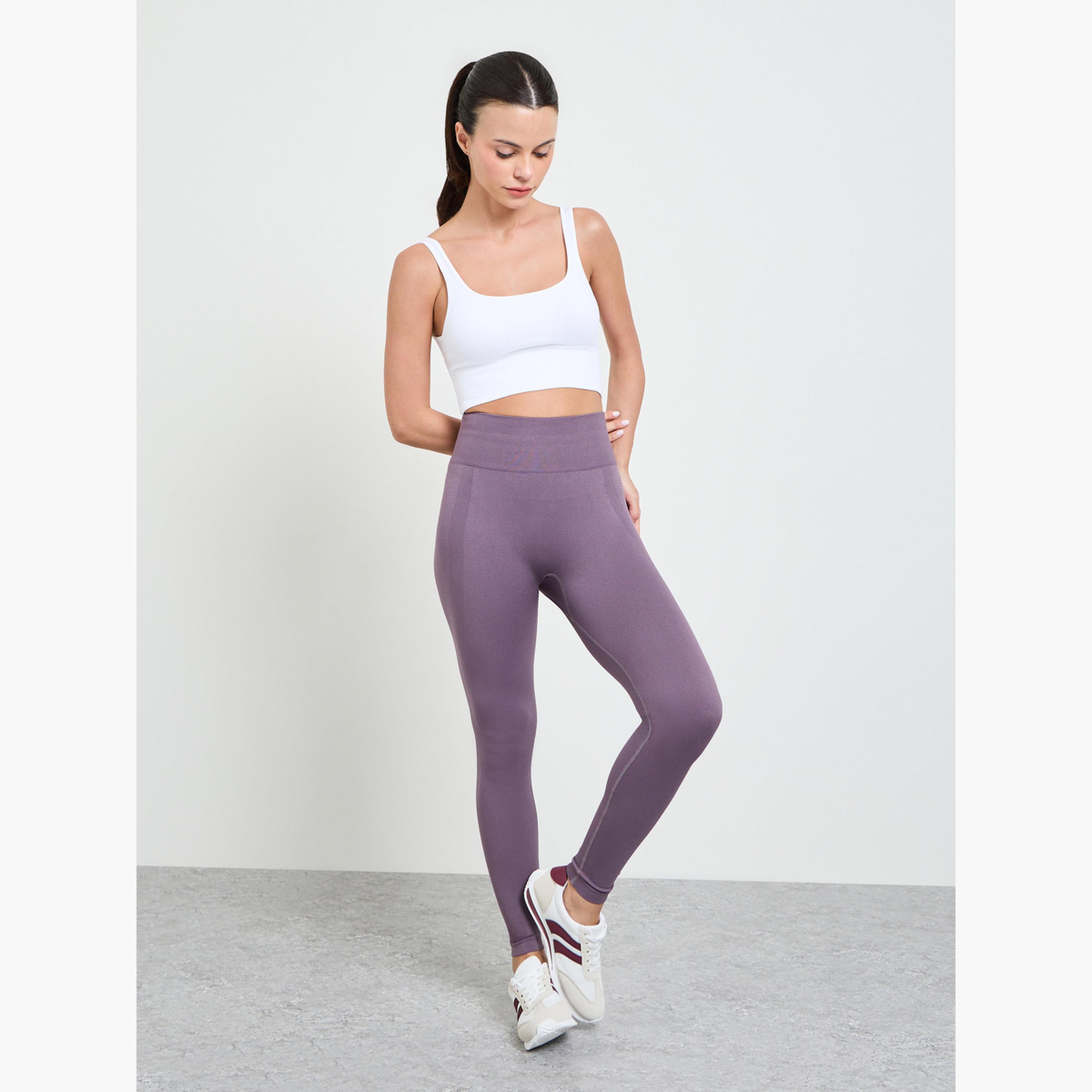 Styli White Rib Texture Broad Underband Padded Sports Bra - Medium Support-women-clothing-sportswearandactivewear-sportsbras-image-2