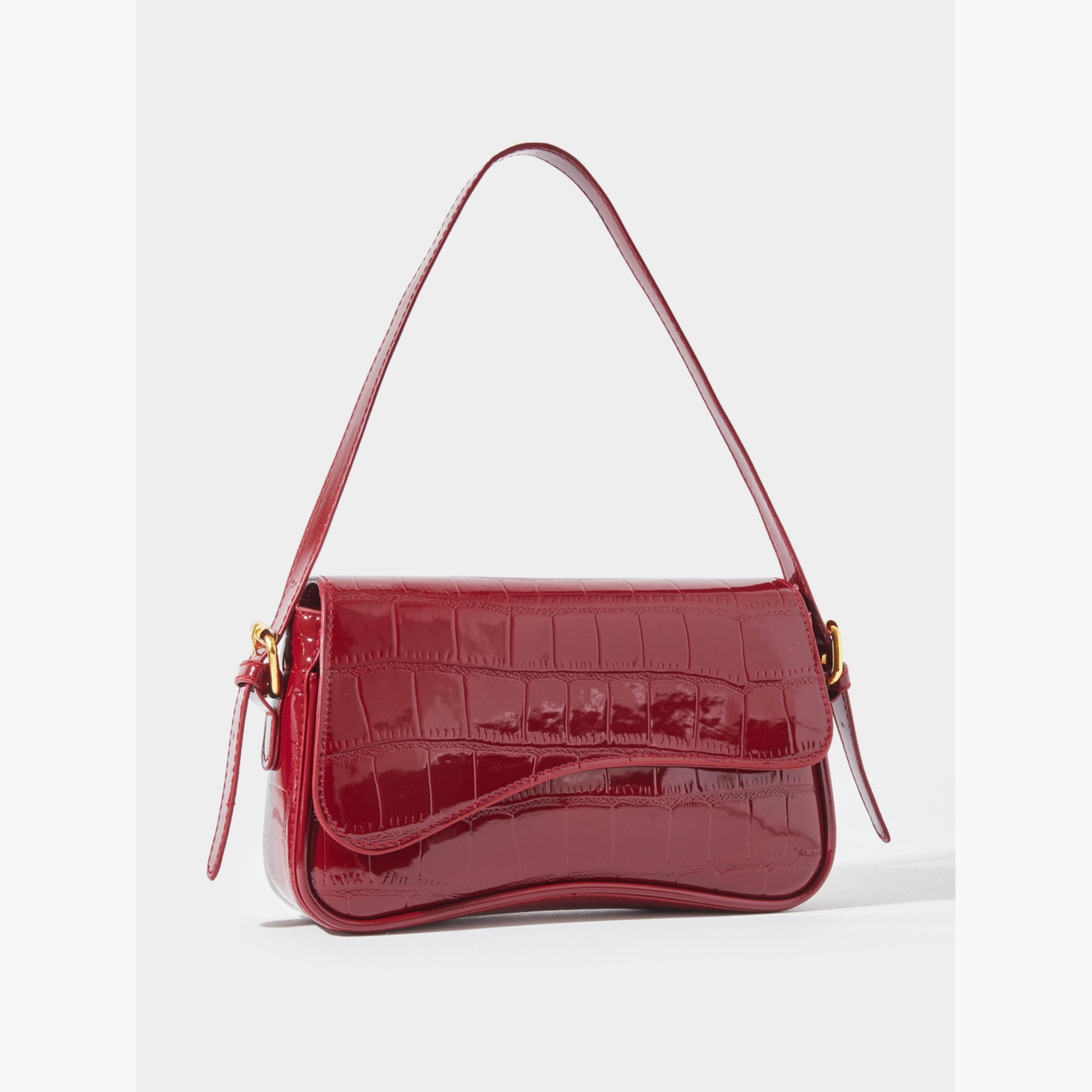 Styli Red Textured Flap Shoulder Bag-women-bagsandwallets-handbags-image-1
