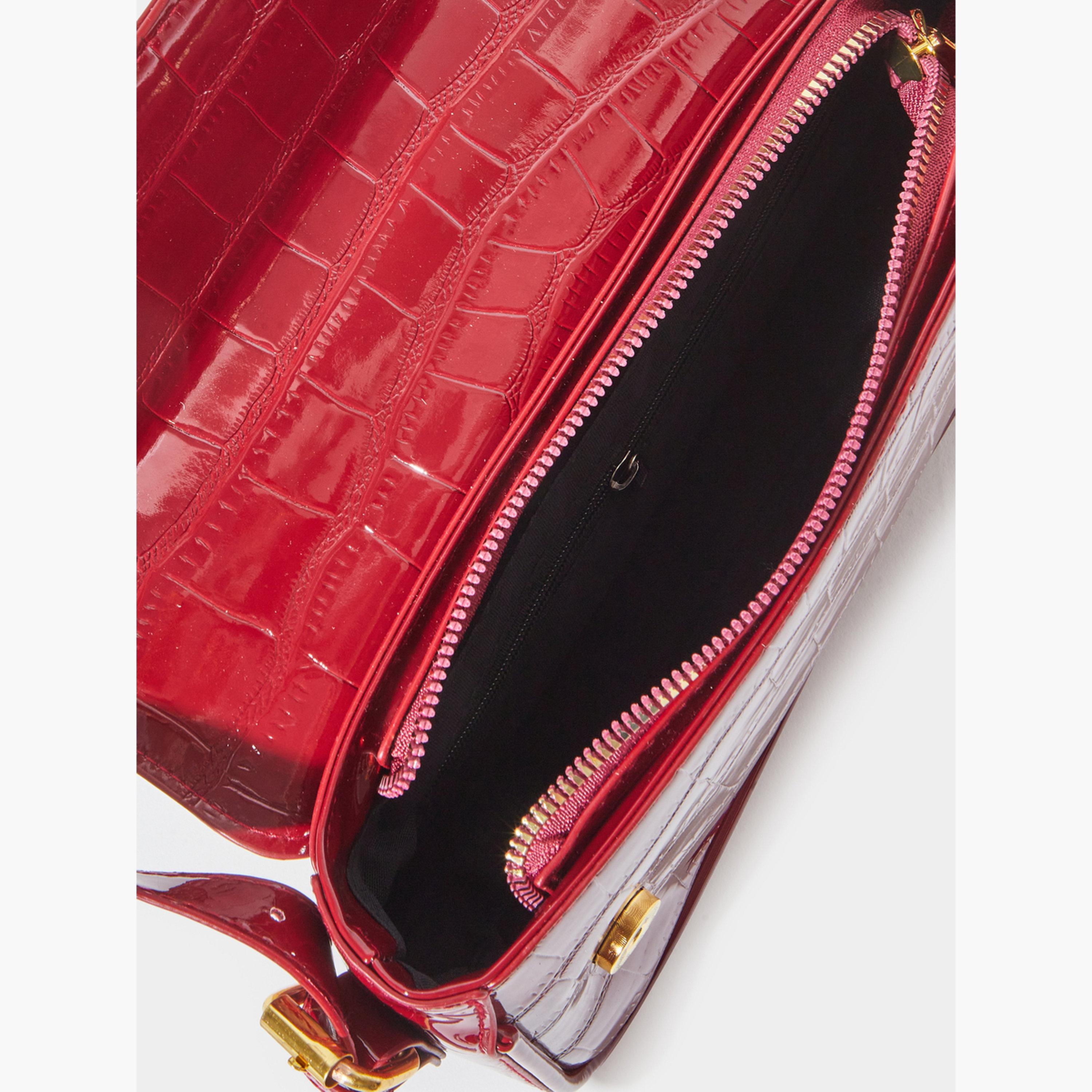 Styli Red Textured Flap Shoulder Bag-women-bagsandwallets-handbags-image-4