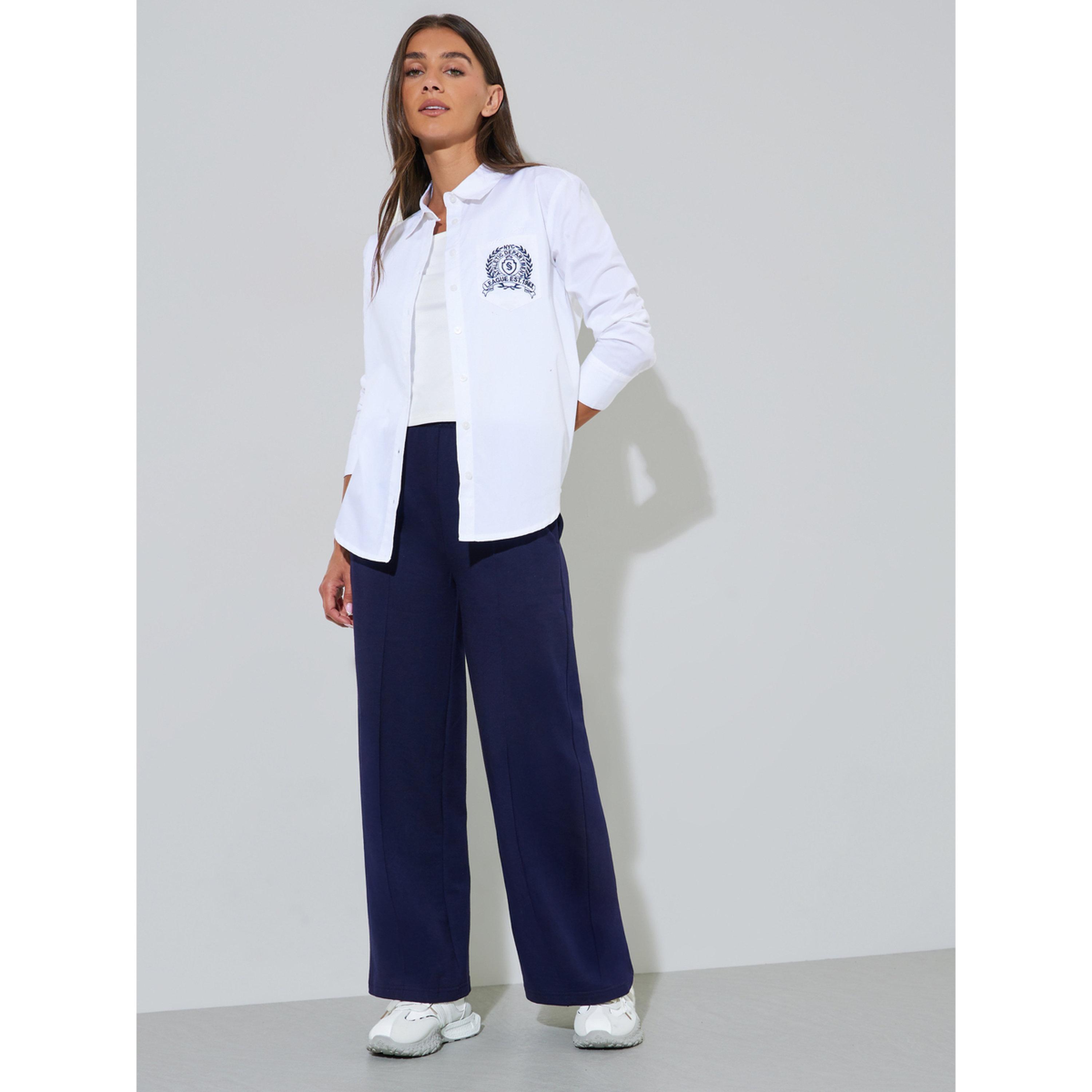 Styli White Pocket Embroidered Relaxed Fit Shirt-women-clothing-shirtsandblouses-shirts-image-2