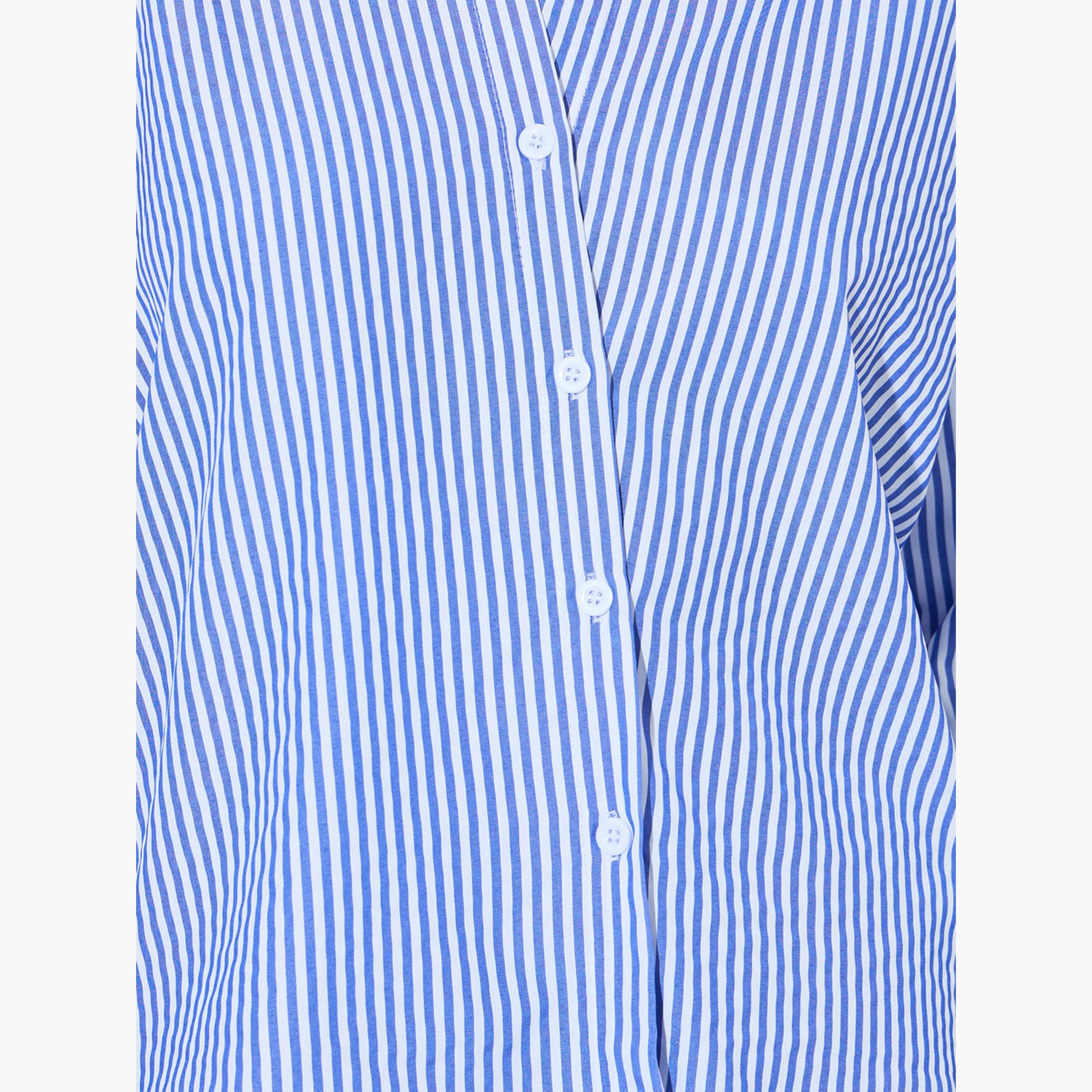 Styli Blue Striped Long Sleeves Oversized Shirt-women-clothing-shirtsandblouses-shirts-image-4