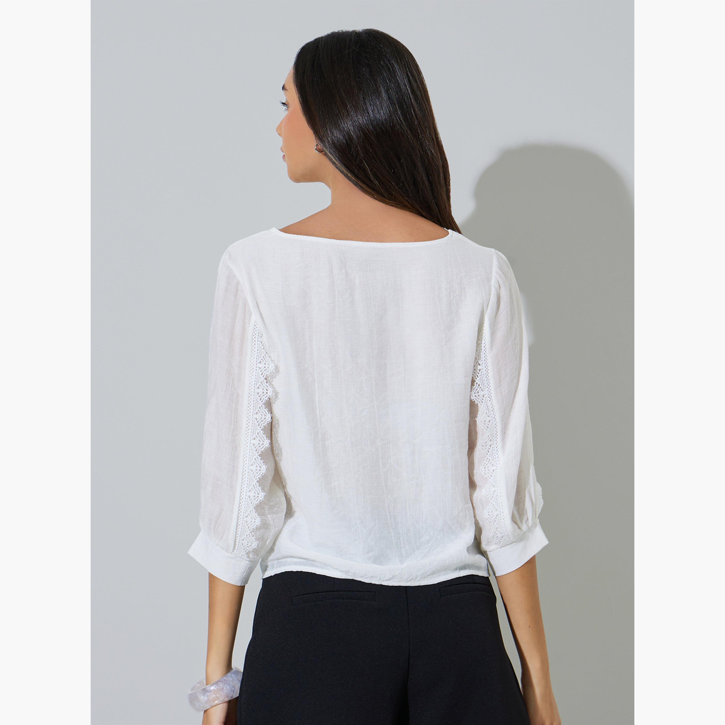 بلوزة بأكمام طويلة وتفاصيل دانتيل-women-clothing-shirtsandblouses-blouses-image-3