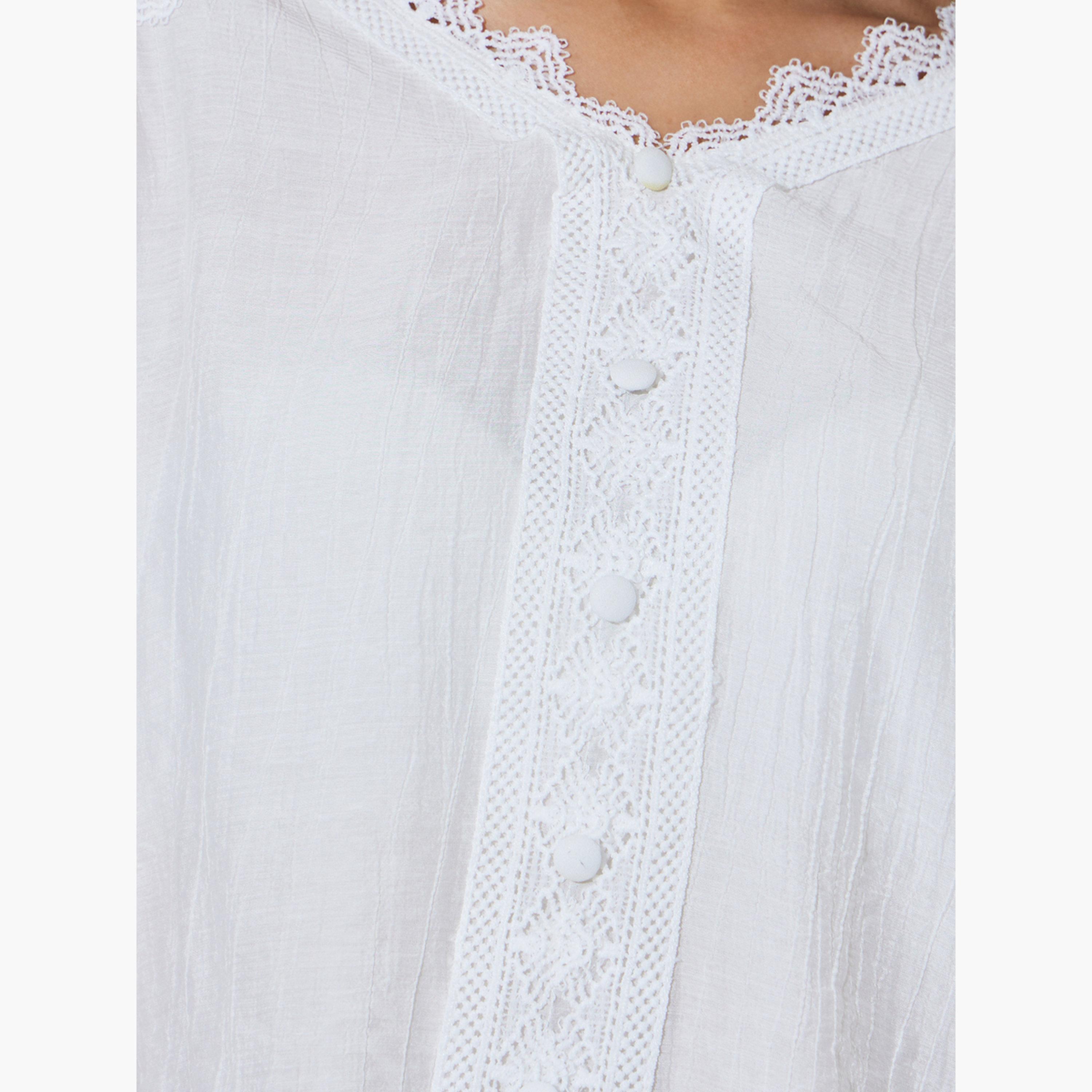 بلوزة بأكمام طويلة وتفاصيل دانتيل-women-clothing-shirtsandblouses-blouses-image-4