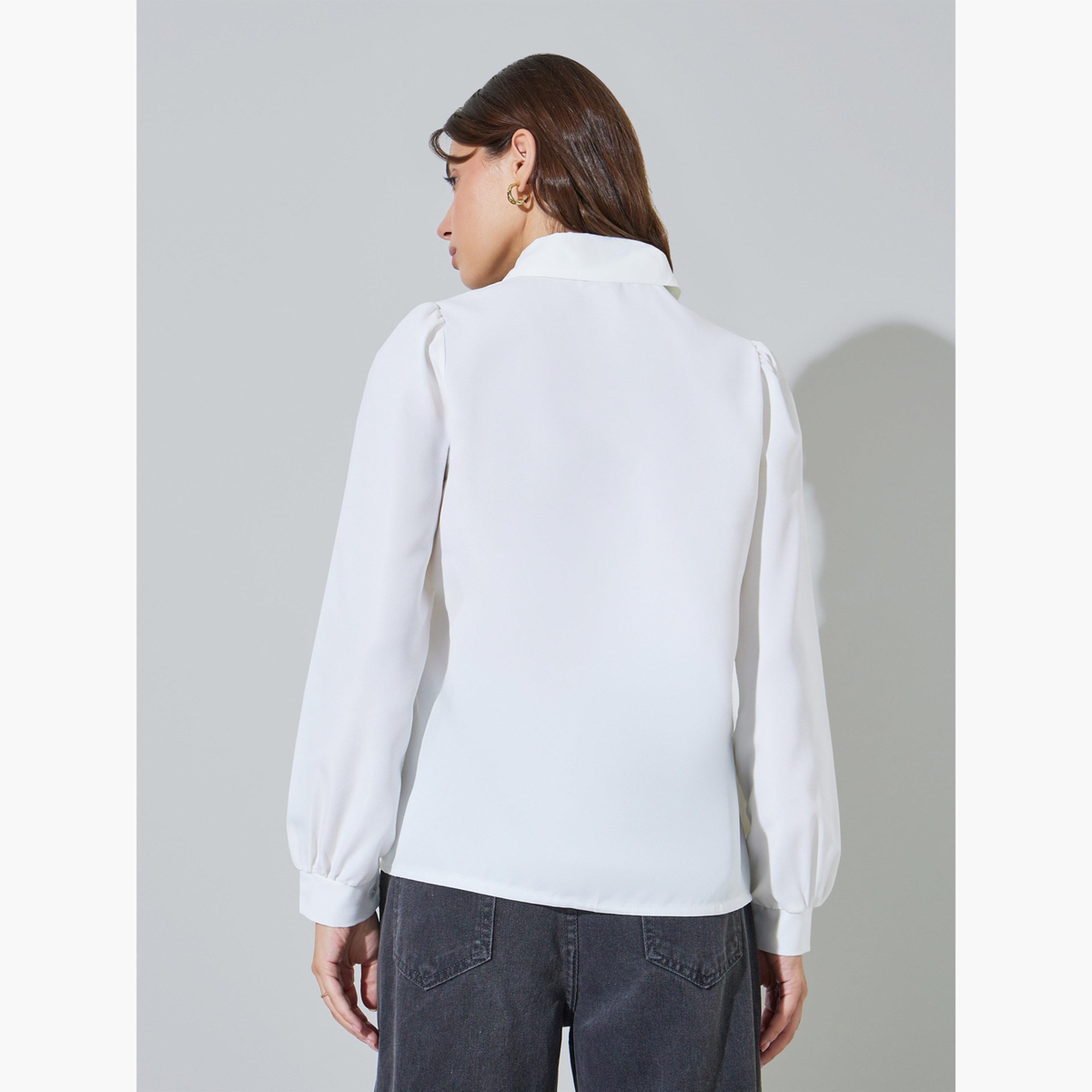 قميص بطيات صدر وأكمام طويلة-women-clothing-shirtsandblouses-shirts-image-4