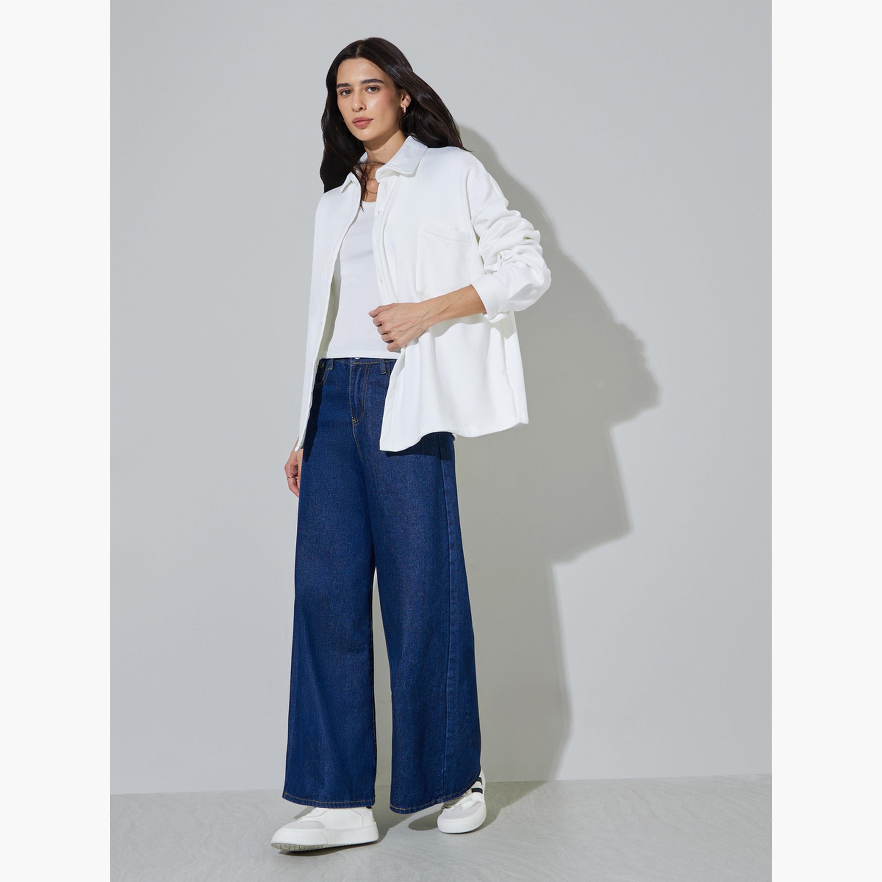 Styli White Relaxed Fit Longline Shacket-women-winterwear-coatsandjackets-jackets-image-2