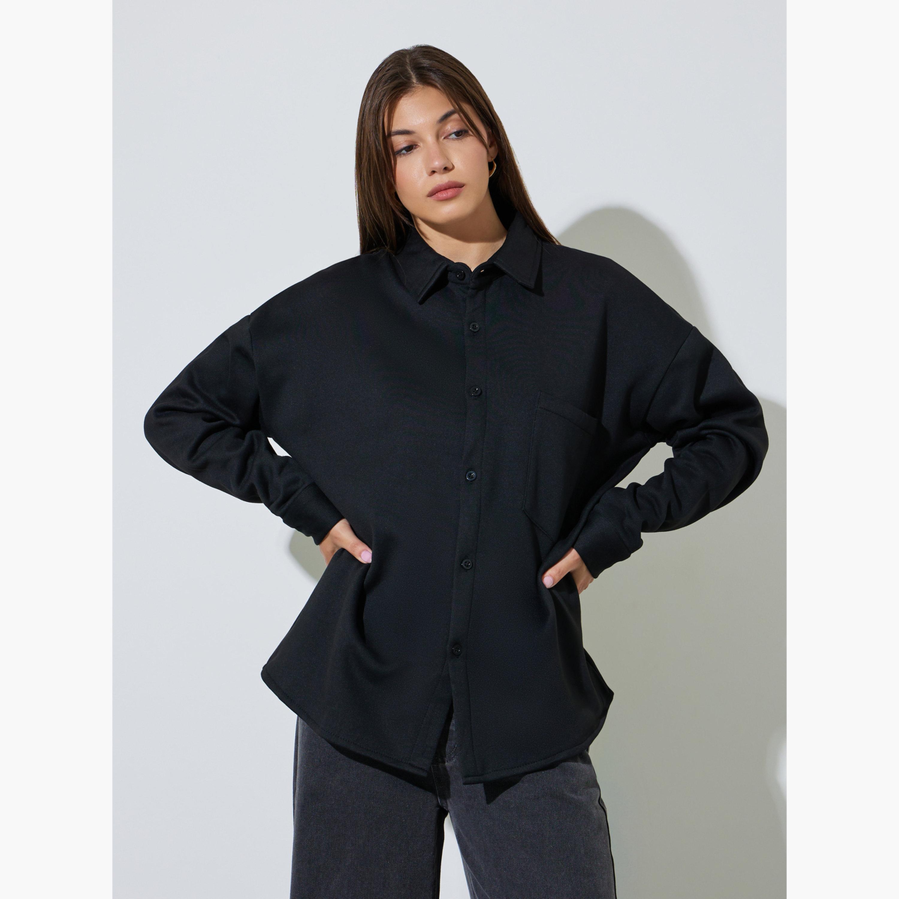Styli Black Longline Oversized Shacket-women-winterwear-coatsandjackets-jackets-image-1