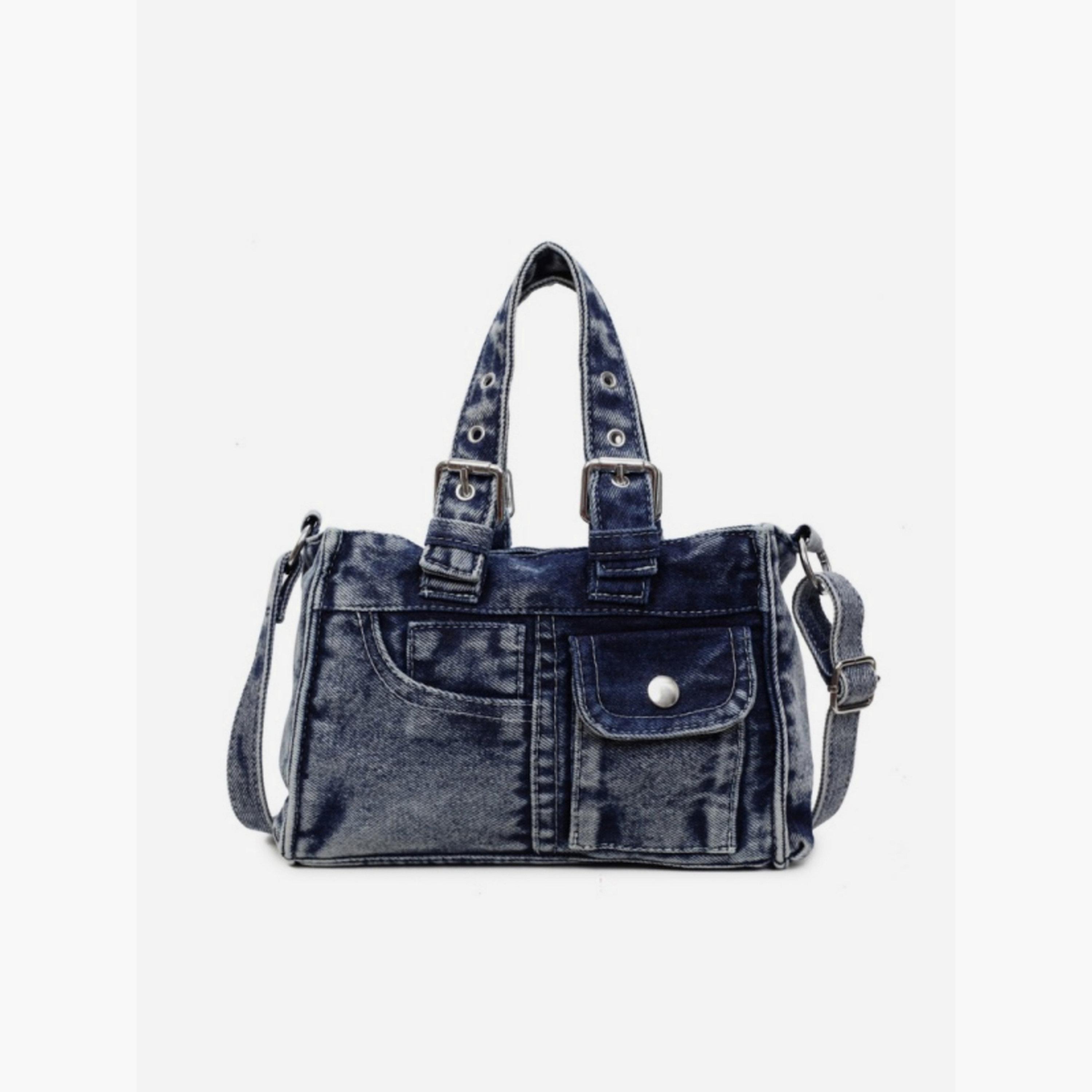 شنطة يد دنيم بجيب بقلاب-women-bagsandwallets-handbags-image-1