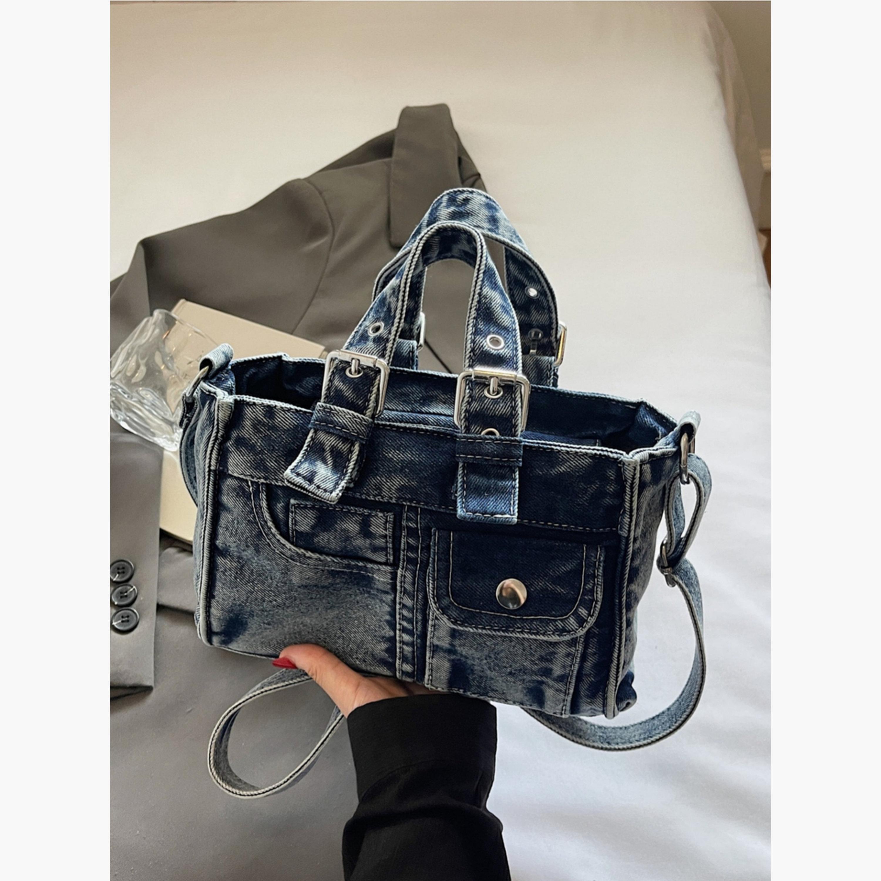 شنطة يد دنيم بجيب بقلاب-women-bagsandwallets-handbags-image-5