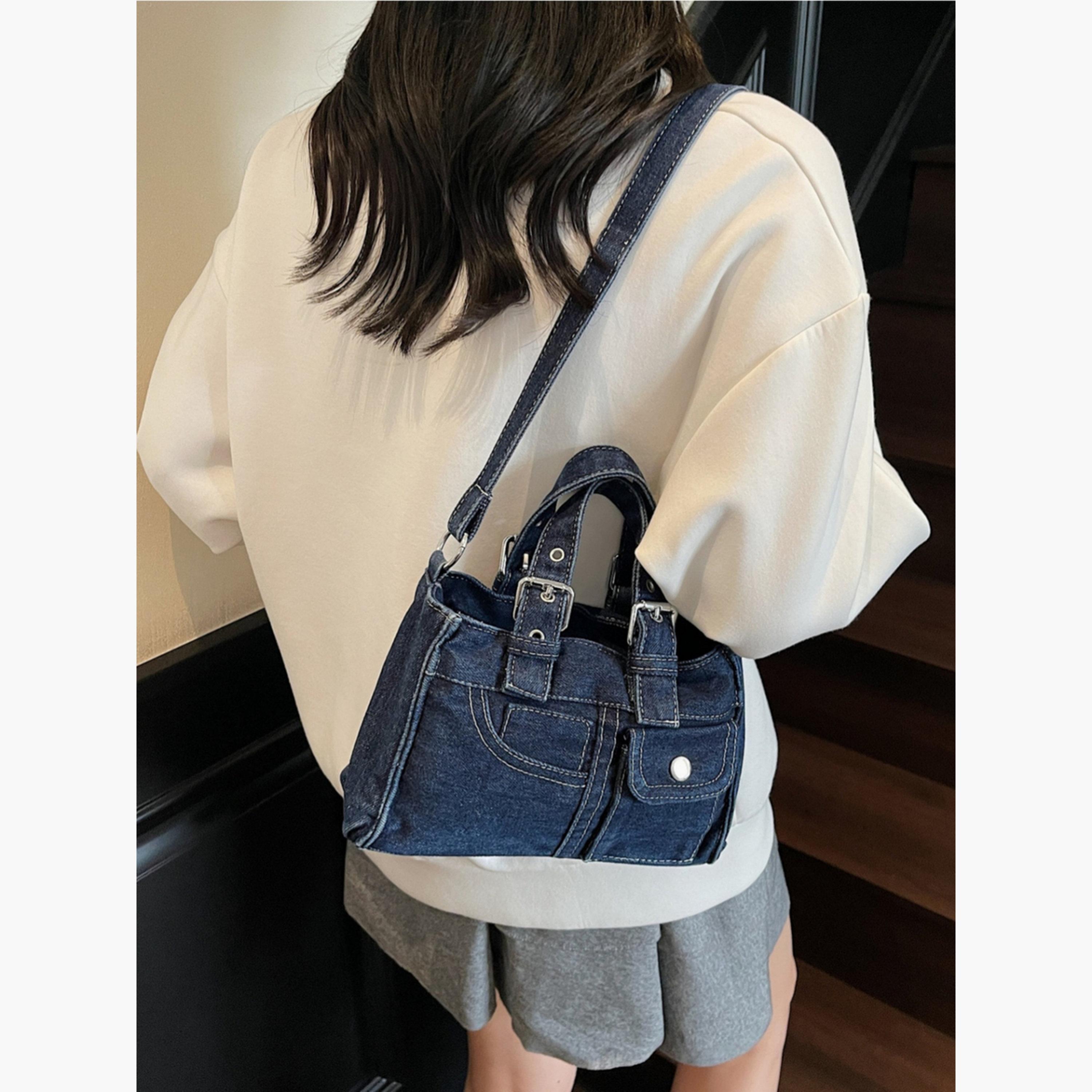 شنطة يد دنيم بجيب بقلاب-women-bagsandwallets-handbags-image-2