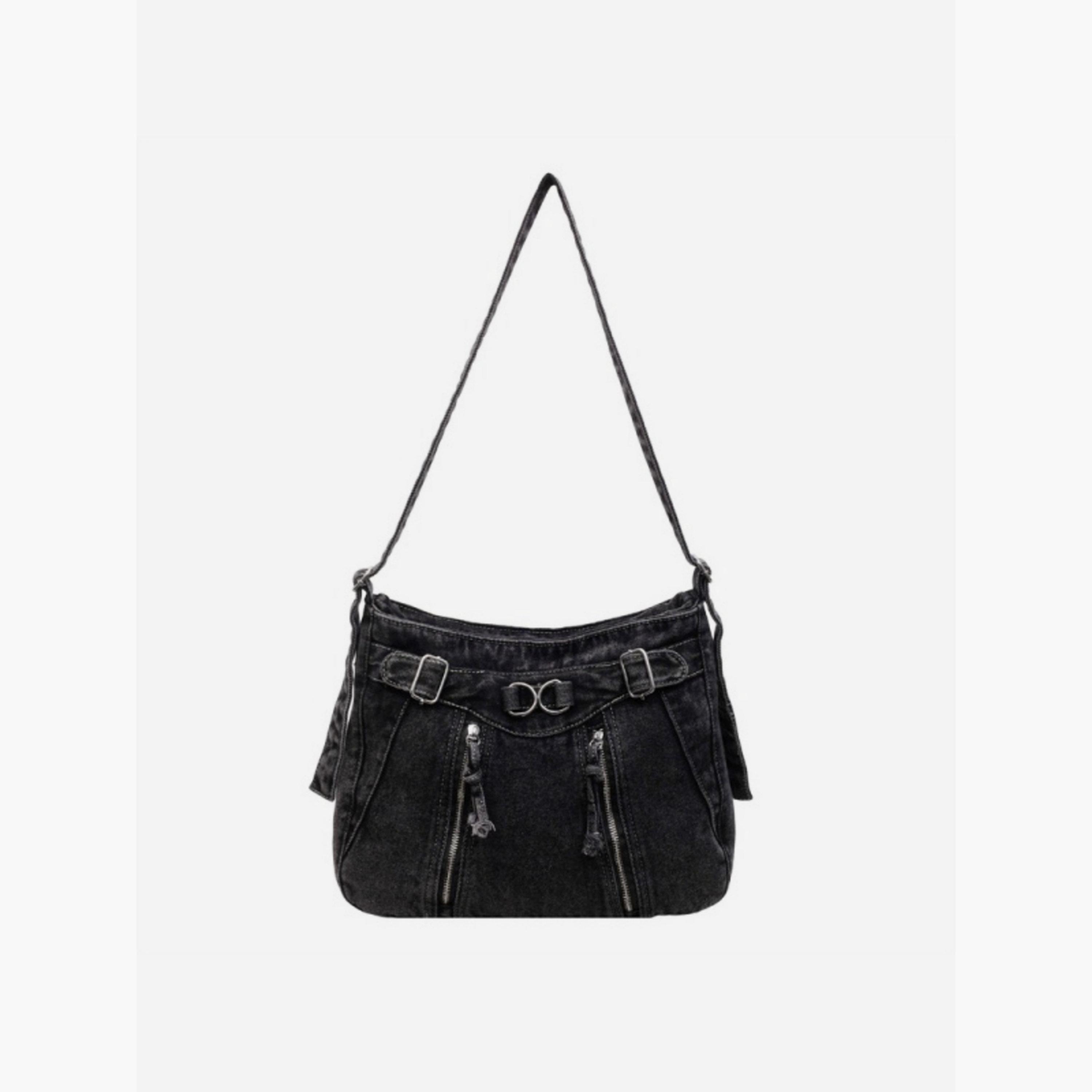 شنطة كتف دنيم بتفاصيل سحاب-women-bagsandwallets-handbags-image-1