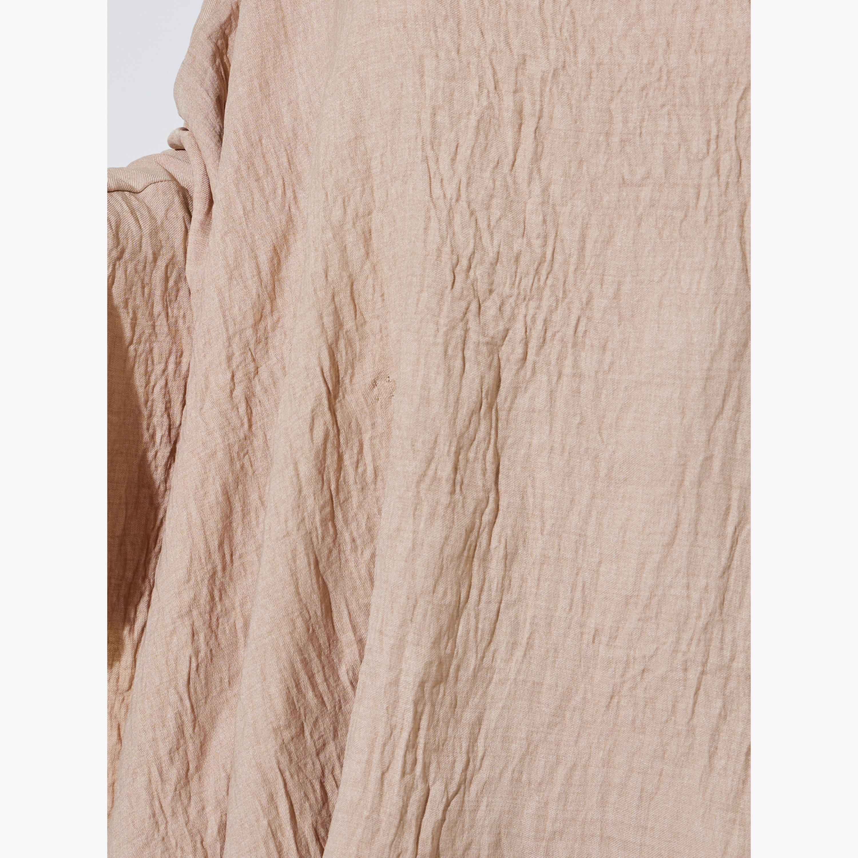 Take Two Beige Crinkled Long Top and Pants Co-ord Set-women-clothing-coordsets-image-5