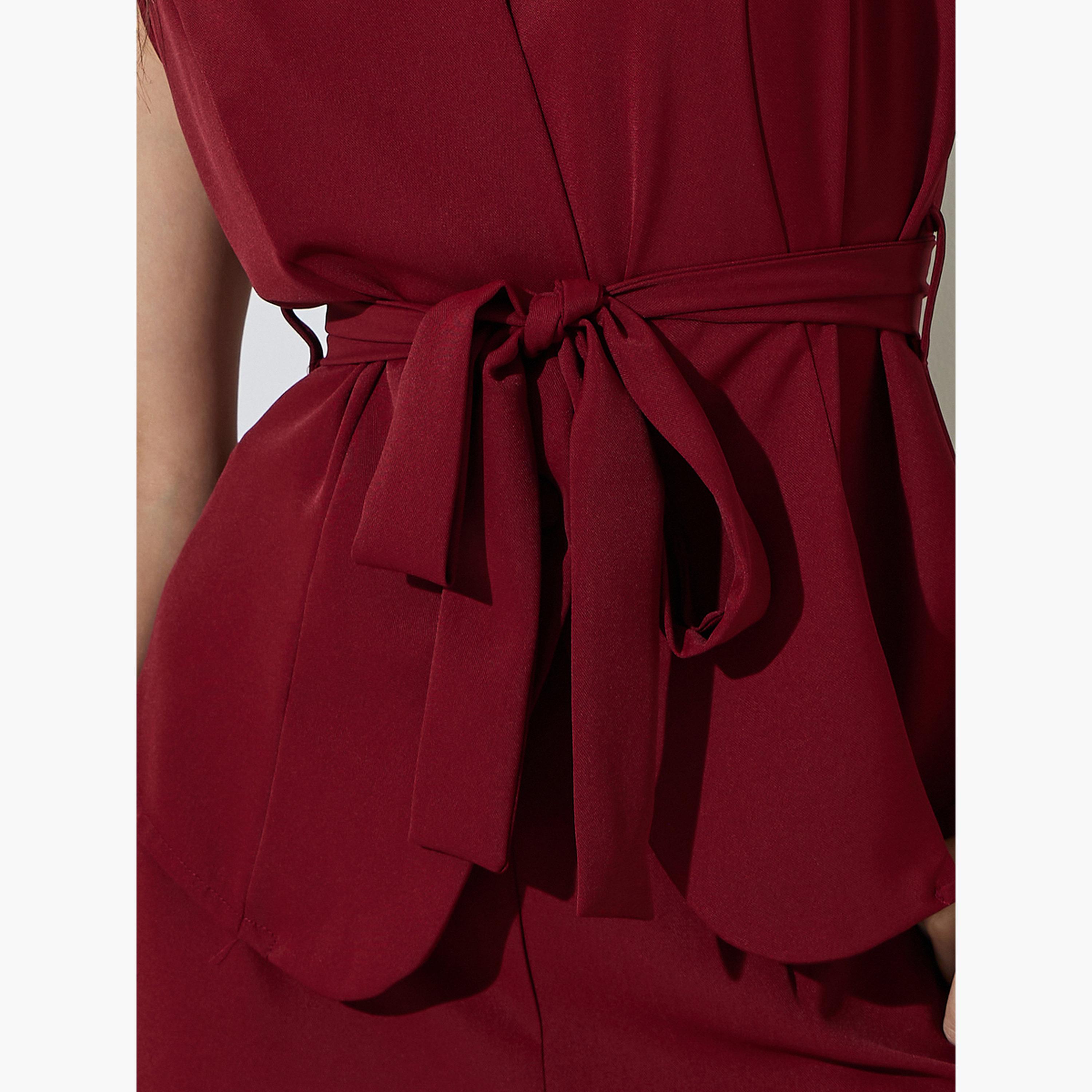 طقم منسق من بنطال وفيست بحزام ربط-women-clothing-coordsets-image-5