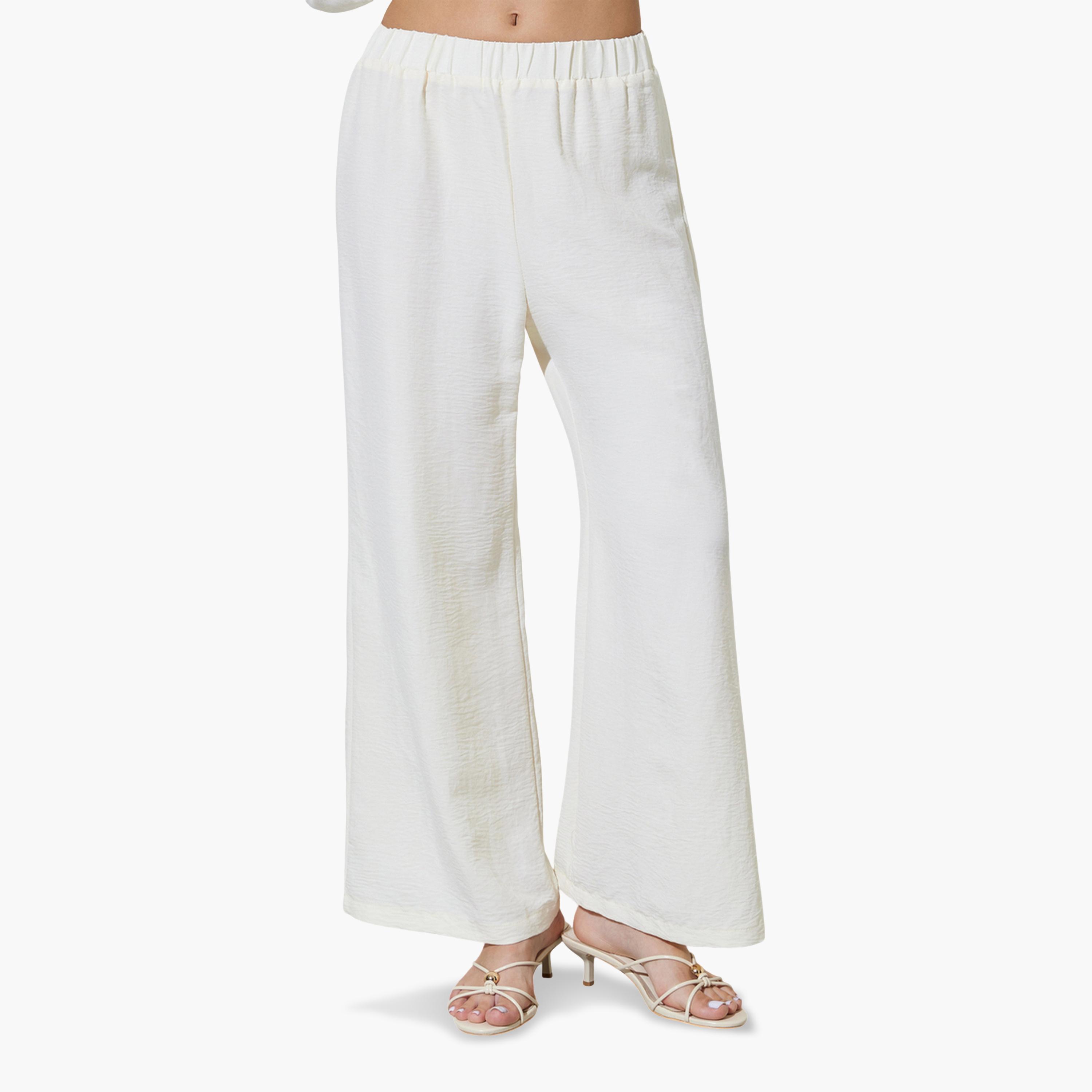 Take Two Off White Wrap Front Blouse and Pants Co-ord Set-women-clothing-coordsets-image-5