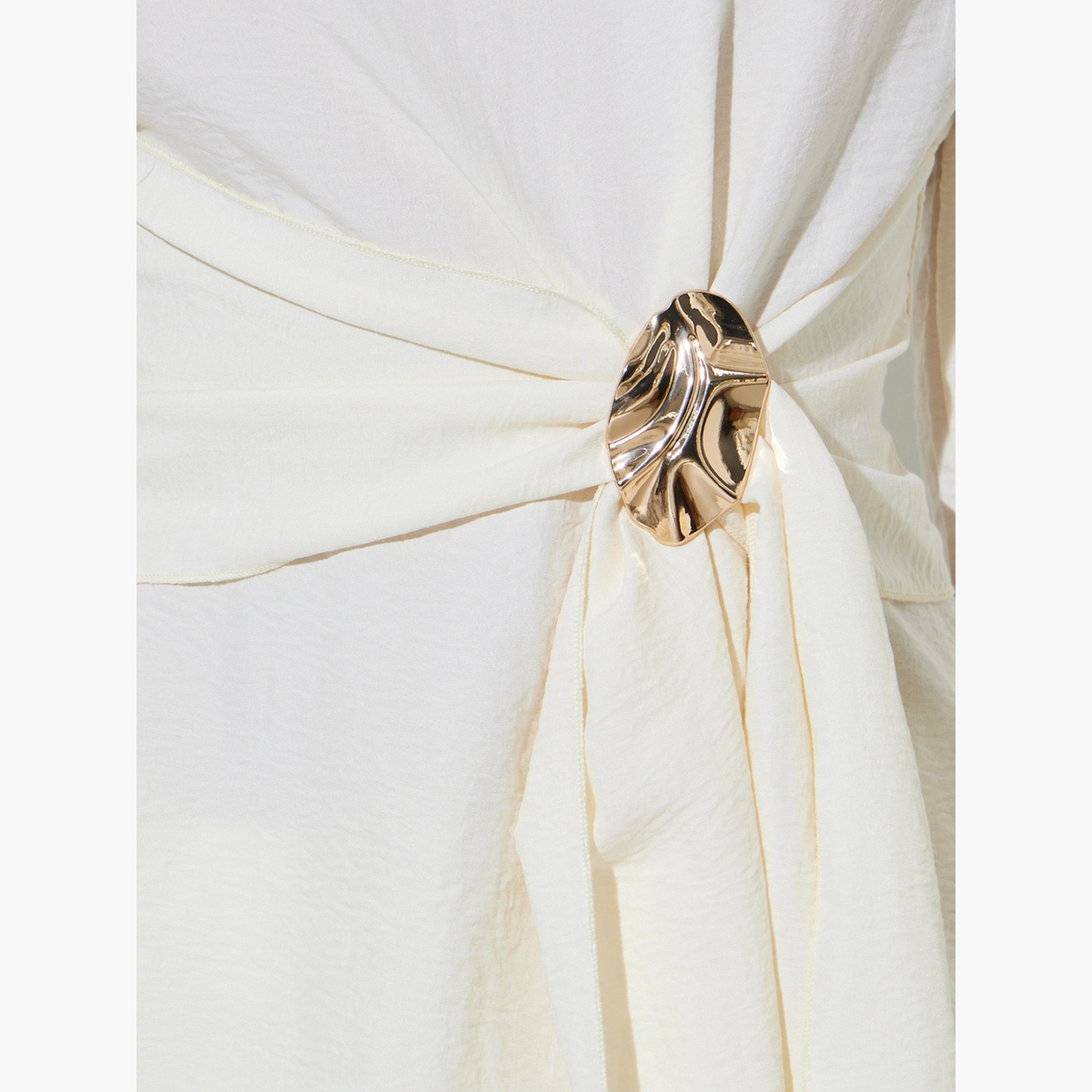 Take Two Off White Wrap Front Blouse and Pants Co-ord Set-women-clothing-coordsets-image-6
