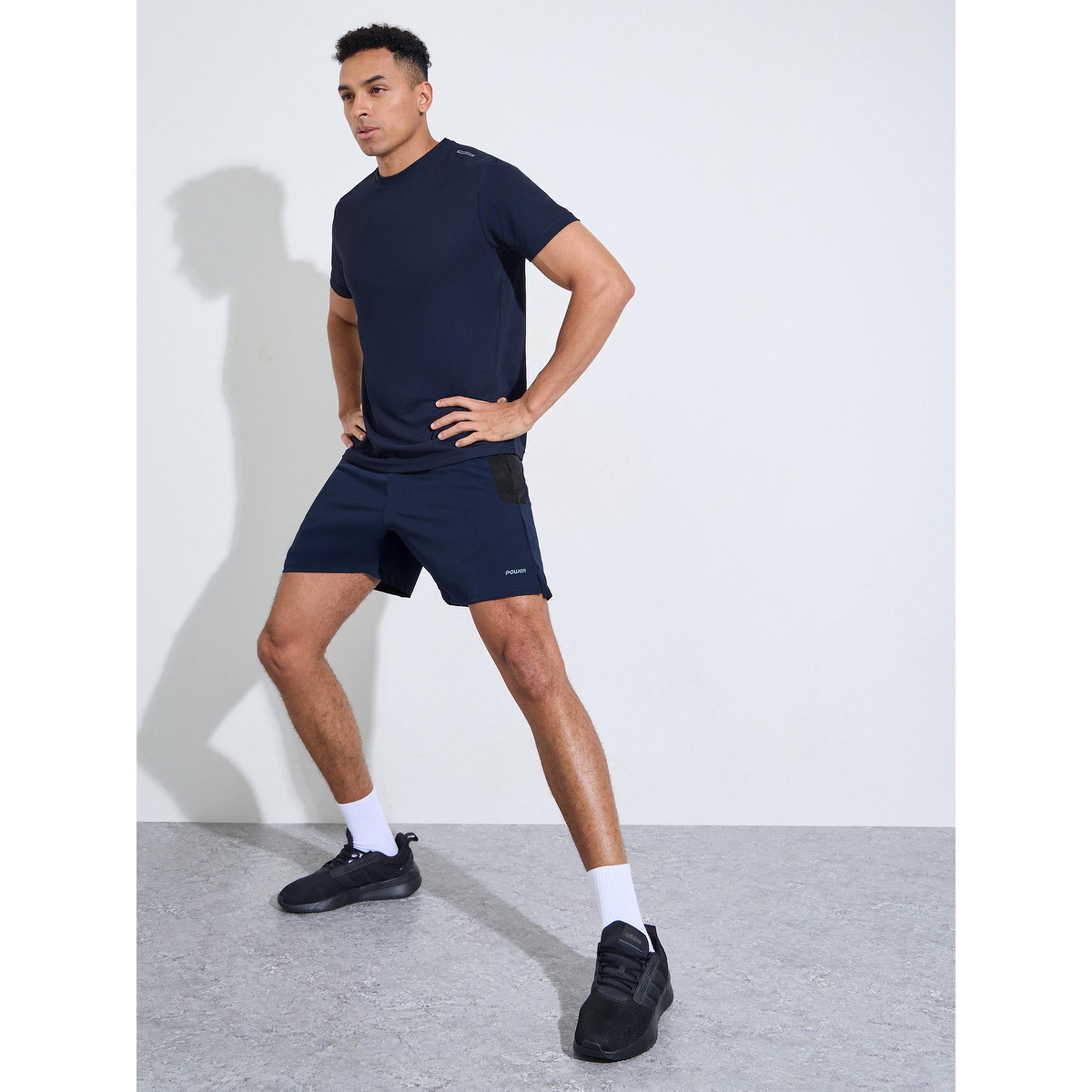 Styli Navy Blue Solid Round Neck Short Sleeves Regular Fit Active T-Shirt-men-clothing-sportswearandactivewear-tshirtsandpolos-image-2