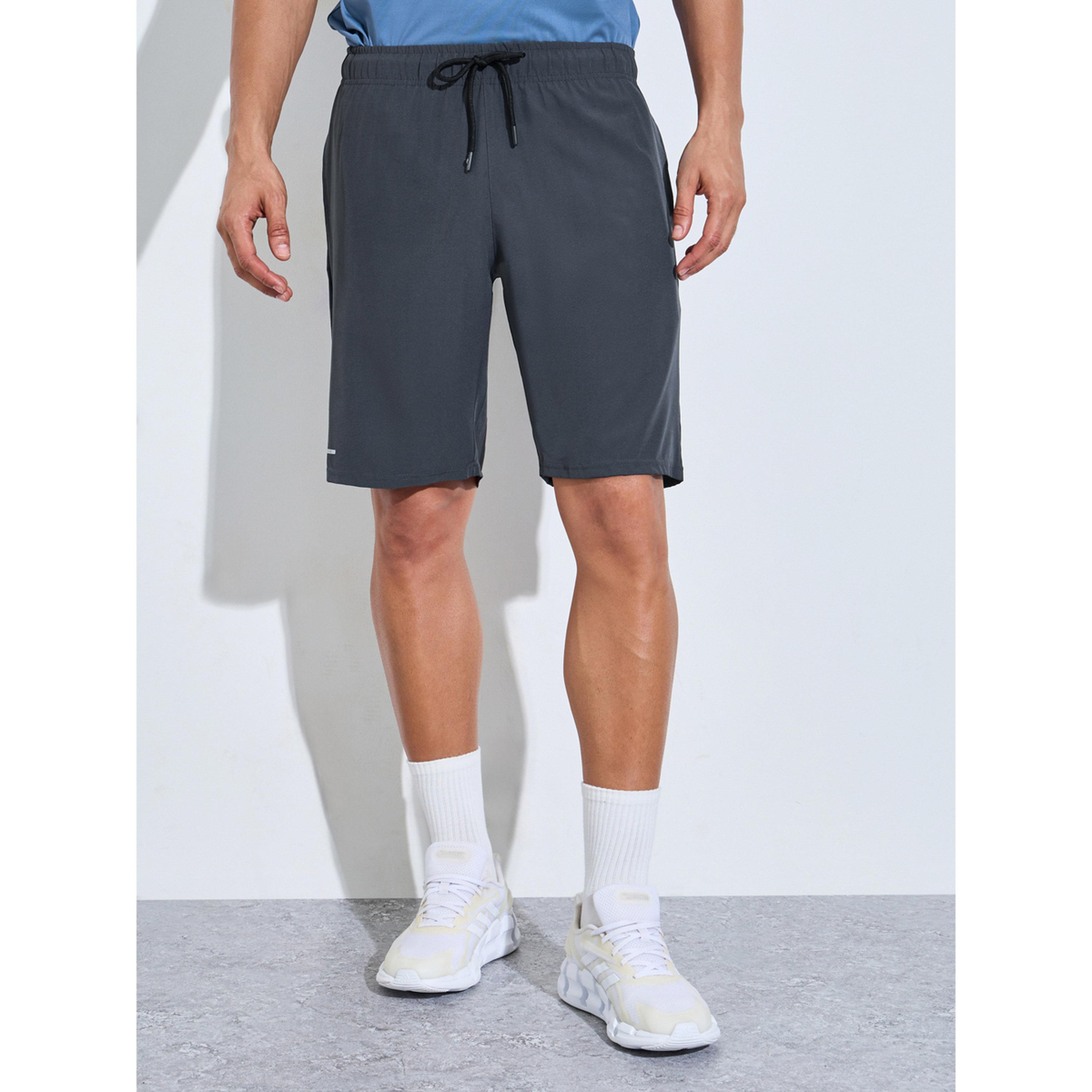 Styli Men Grey Woven Running Shorts with Side Pocket-men-clothing-sportswearandactivewear-bottoms-image-1