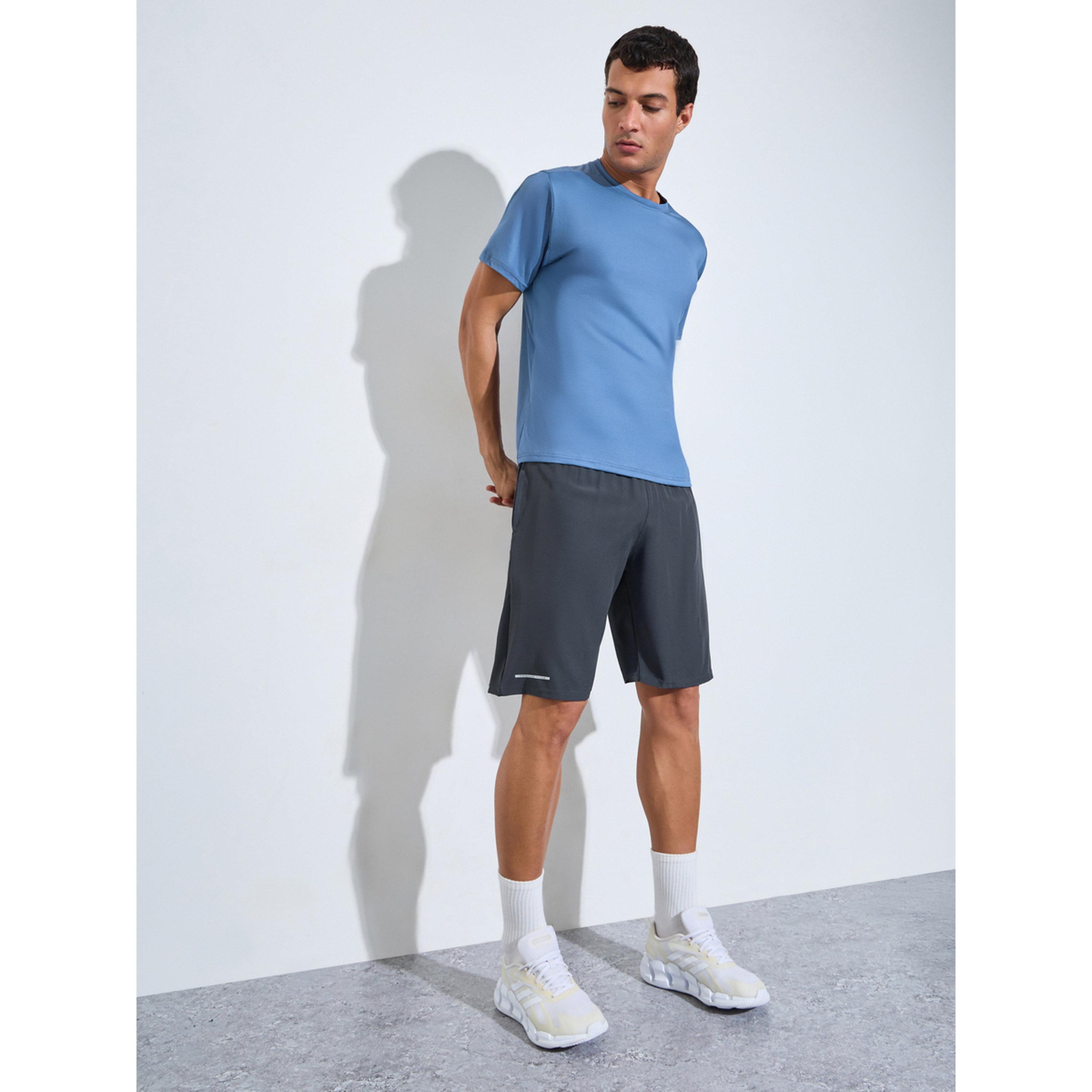 Styli Men Grey Woven Running Shorts with Side Pocket-men-clothing-sportswearandactivewear-bottoms-image-2