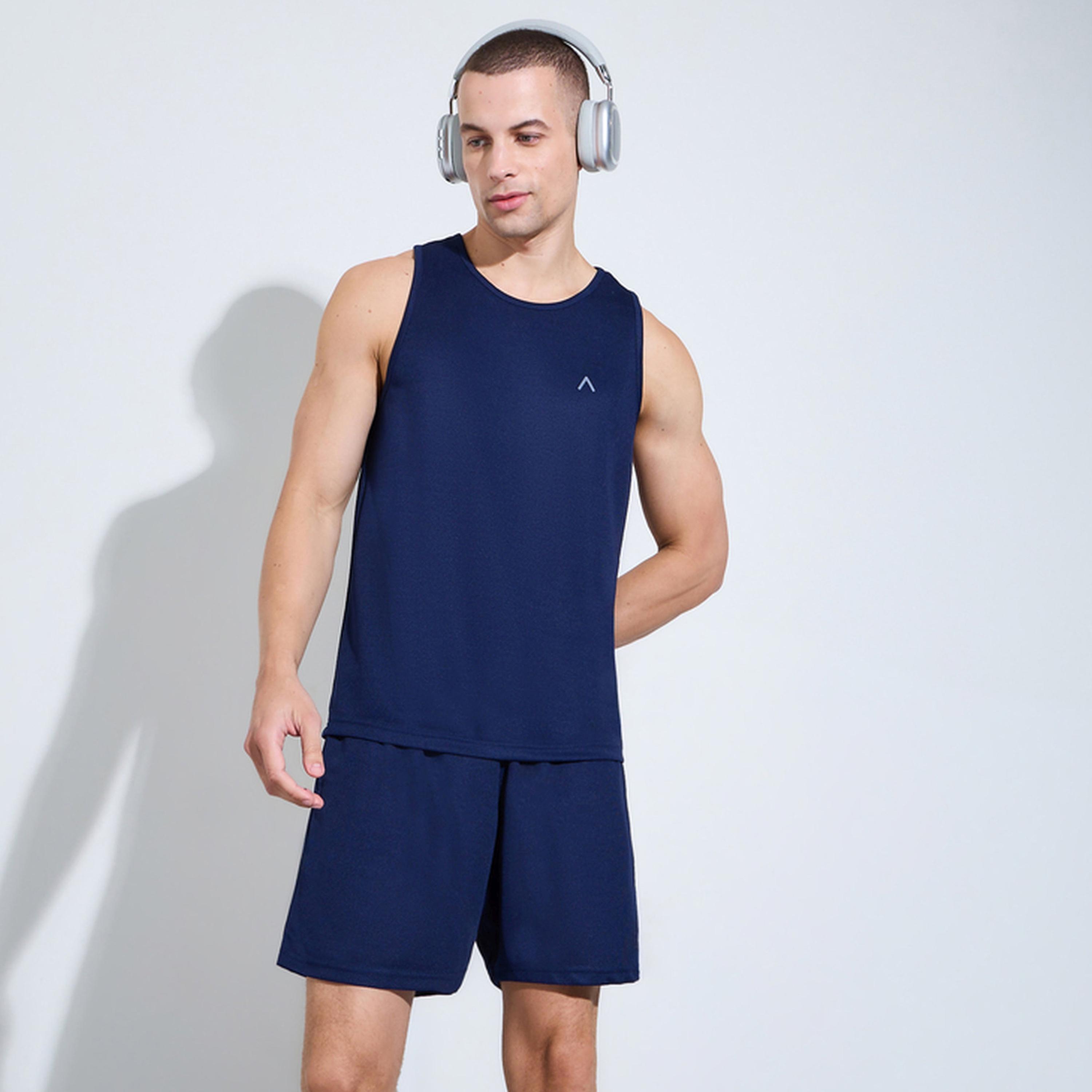 مجموعة من شورت وبلوزة تانك بقصة عادية-men-clothing-coordsets-image-1
