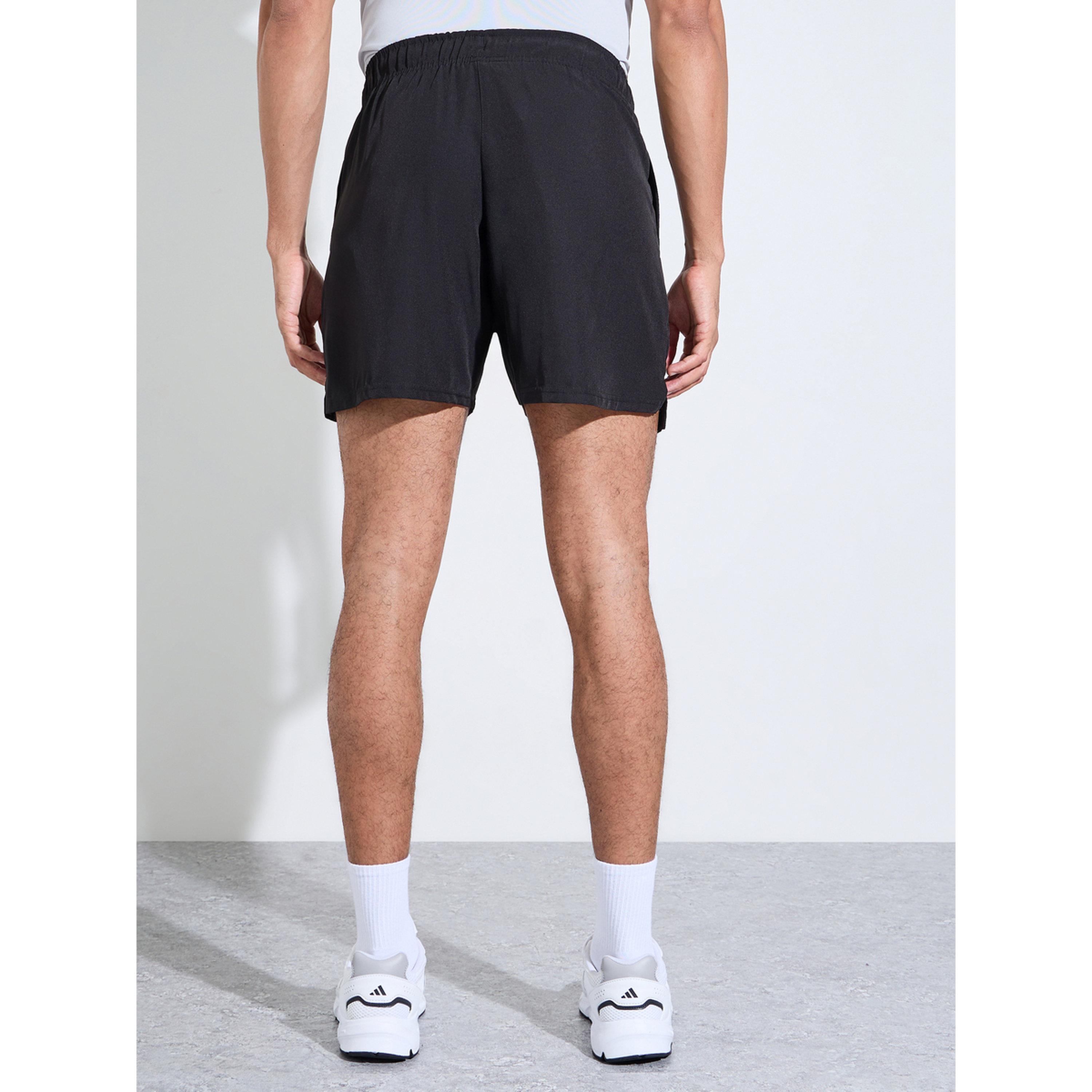Styli Black Solid Side Slit Regular Fit Running Shorts-men-clothing-sportswearandactivewear-bottoms-image-4