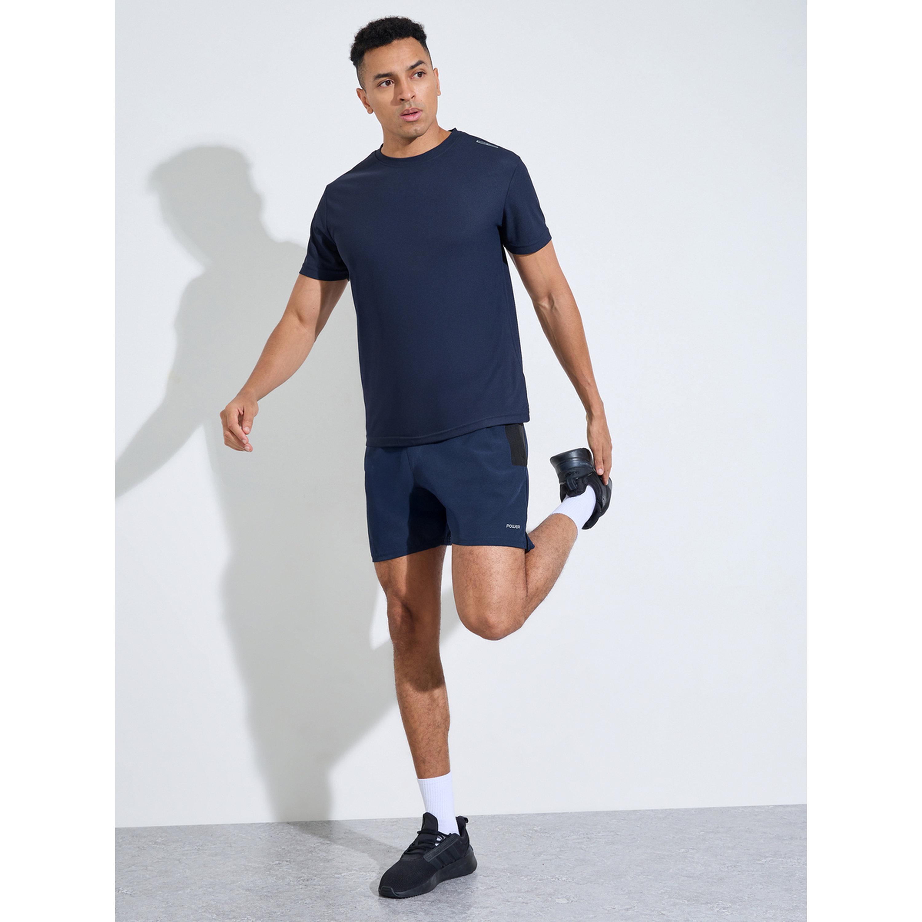 Styli Navy Blue Color Block Regular Fit Running Shorts-men-clothing-sportswearandactivewear-bottoms-image-2