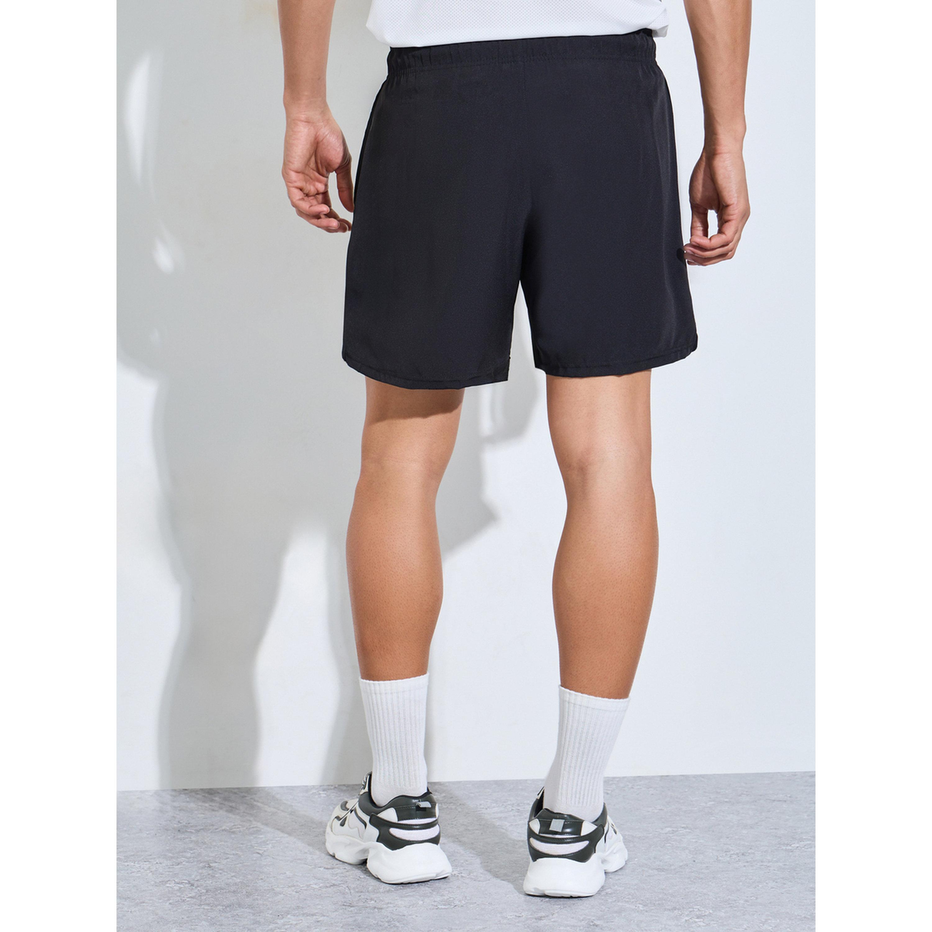 Styli Men Black Running Shorts with Side Slit-men-clothing-sportswearandactivewear-bottoms-image-4