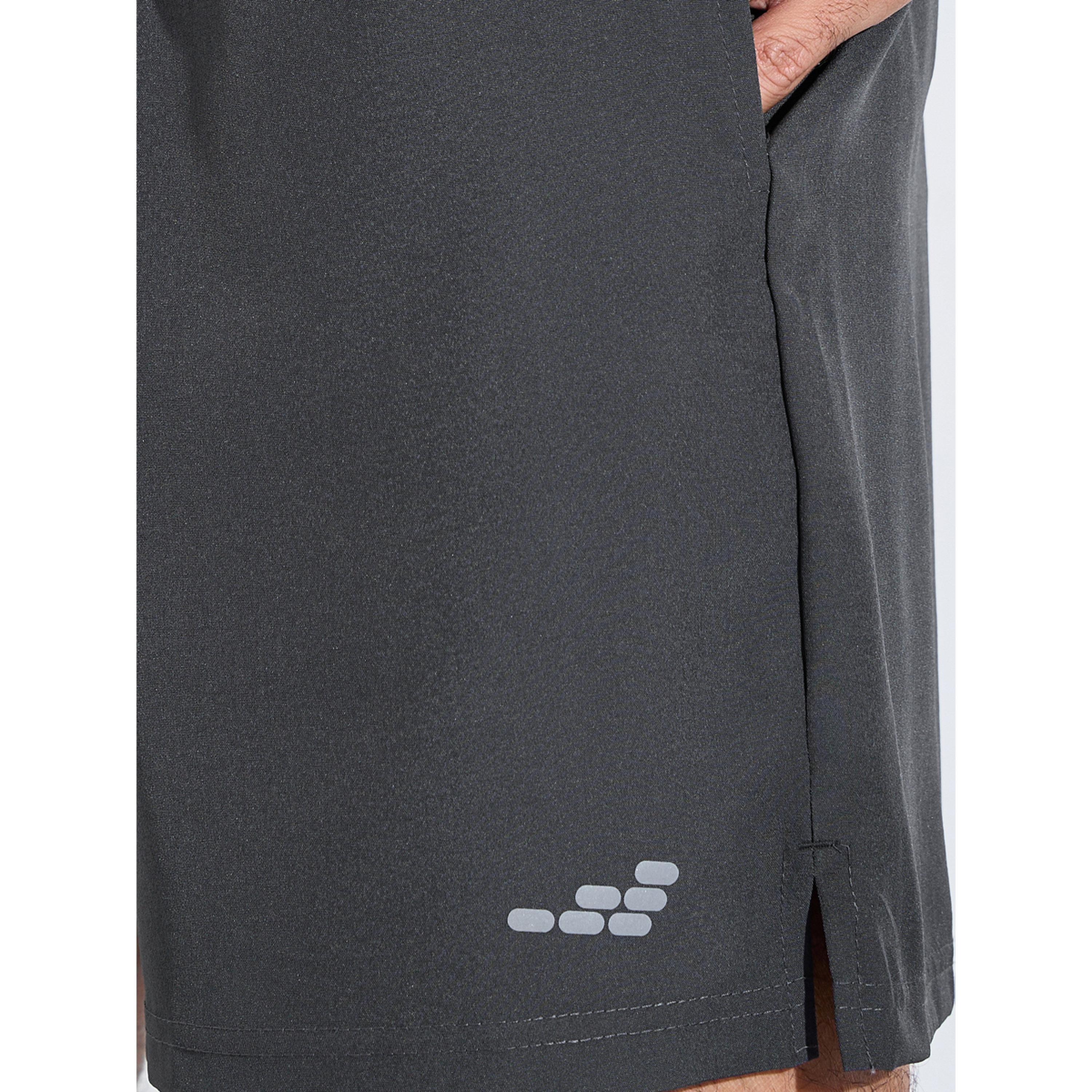 Styli Men Grey Running Shorts with Side Slit-men-clothing-sportswearandactivewear-bottoms-image-3