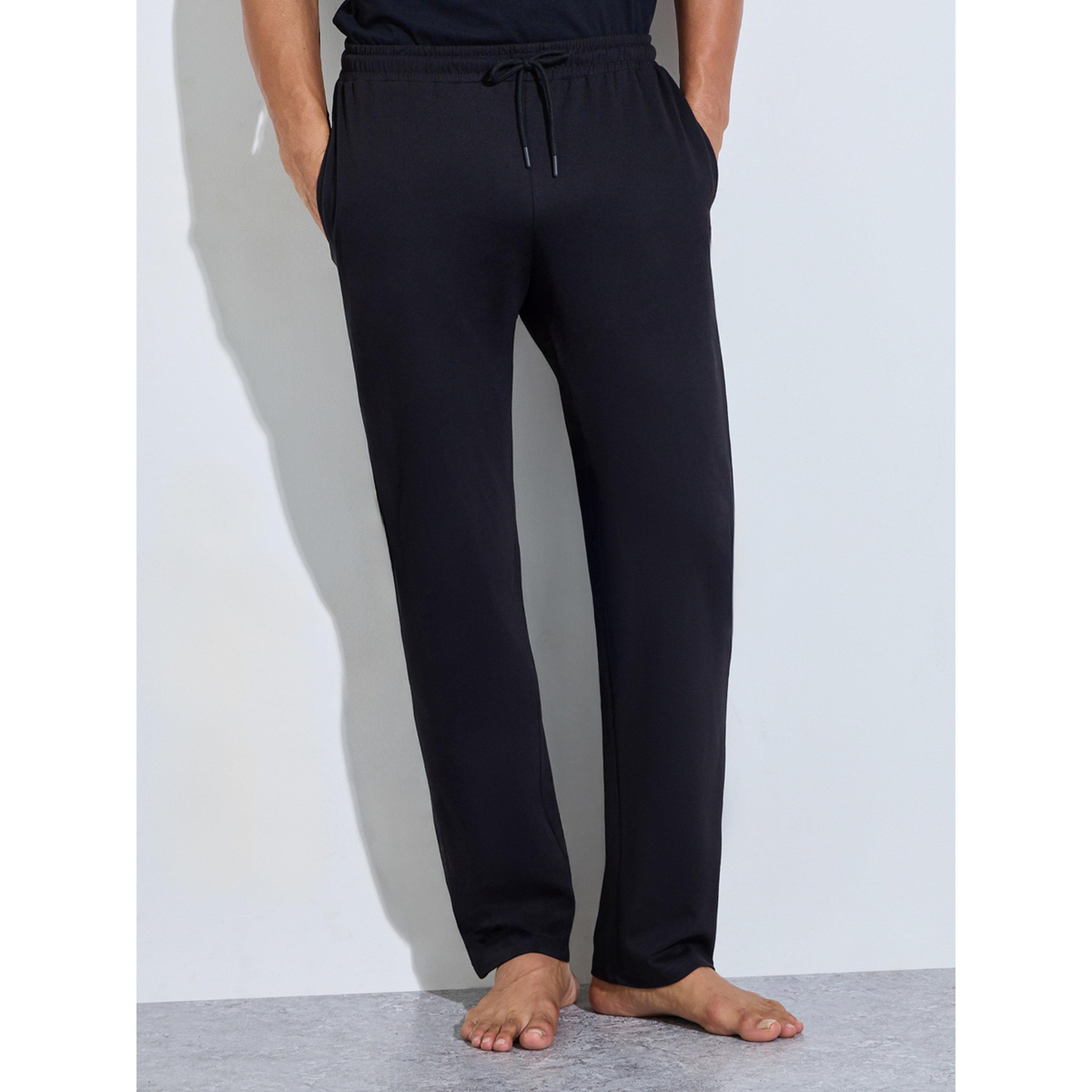 Styli Men Black Graphic Print Relaxed Fit Pyjama Set-men-clothing-nightwear-sets-image-5