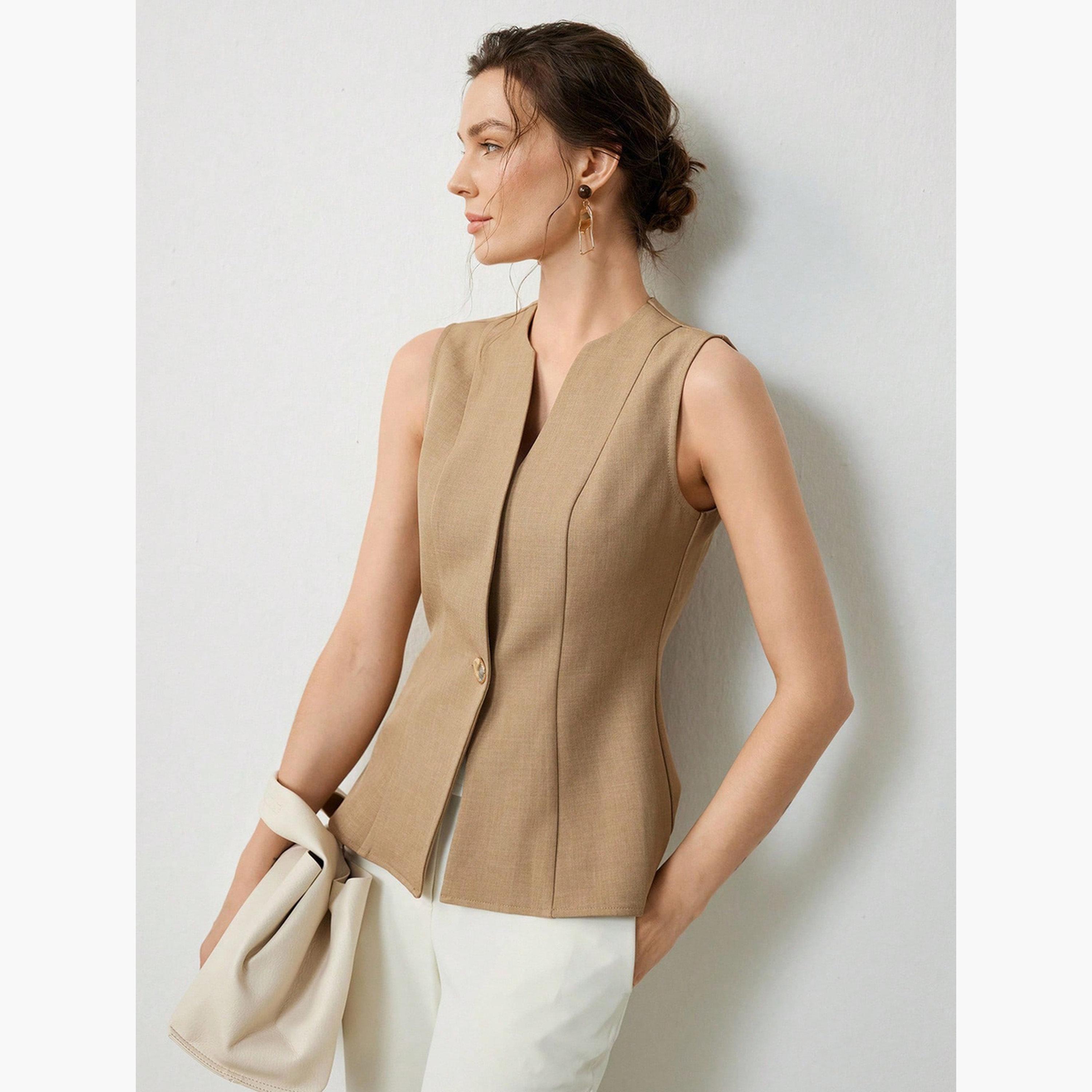 بلوزة بلا أكمام كاكي-women-clothing-shirtsandblouses-blouses-image-3