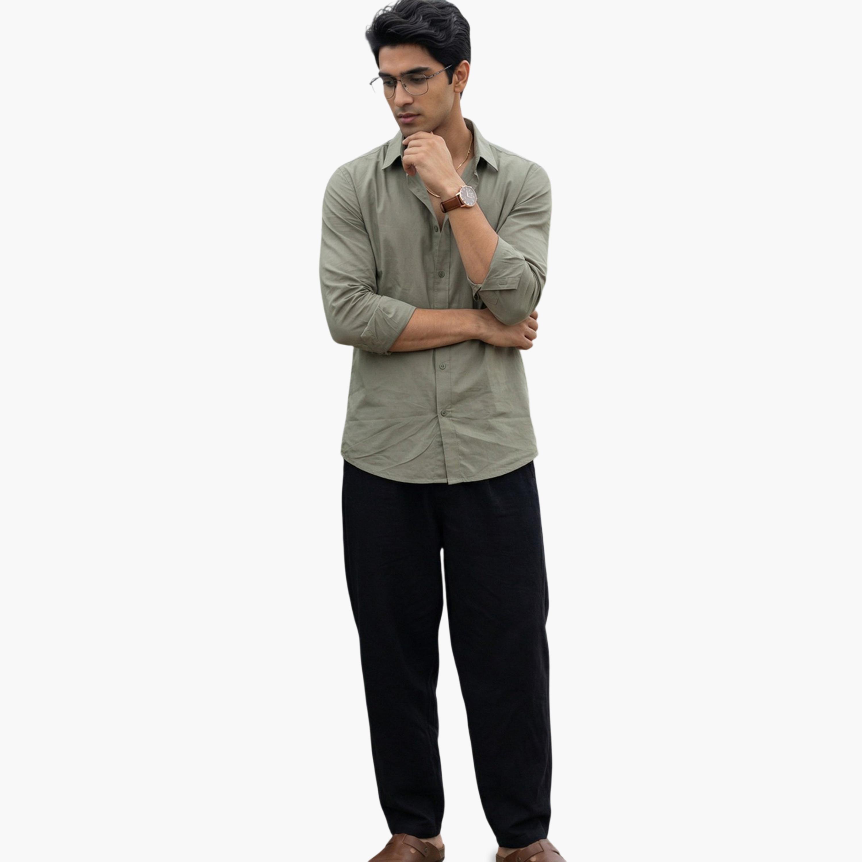 TRULOOM & X Styli Men Comfort Solid Casual Shirt-men-clothing-shirts-image-2