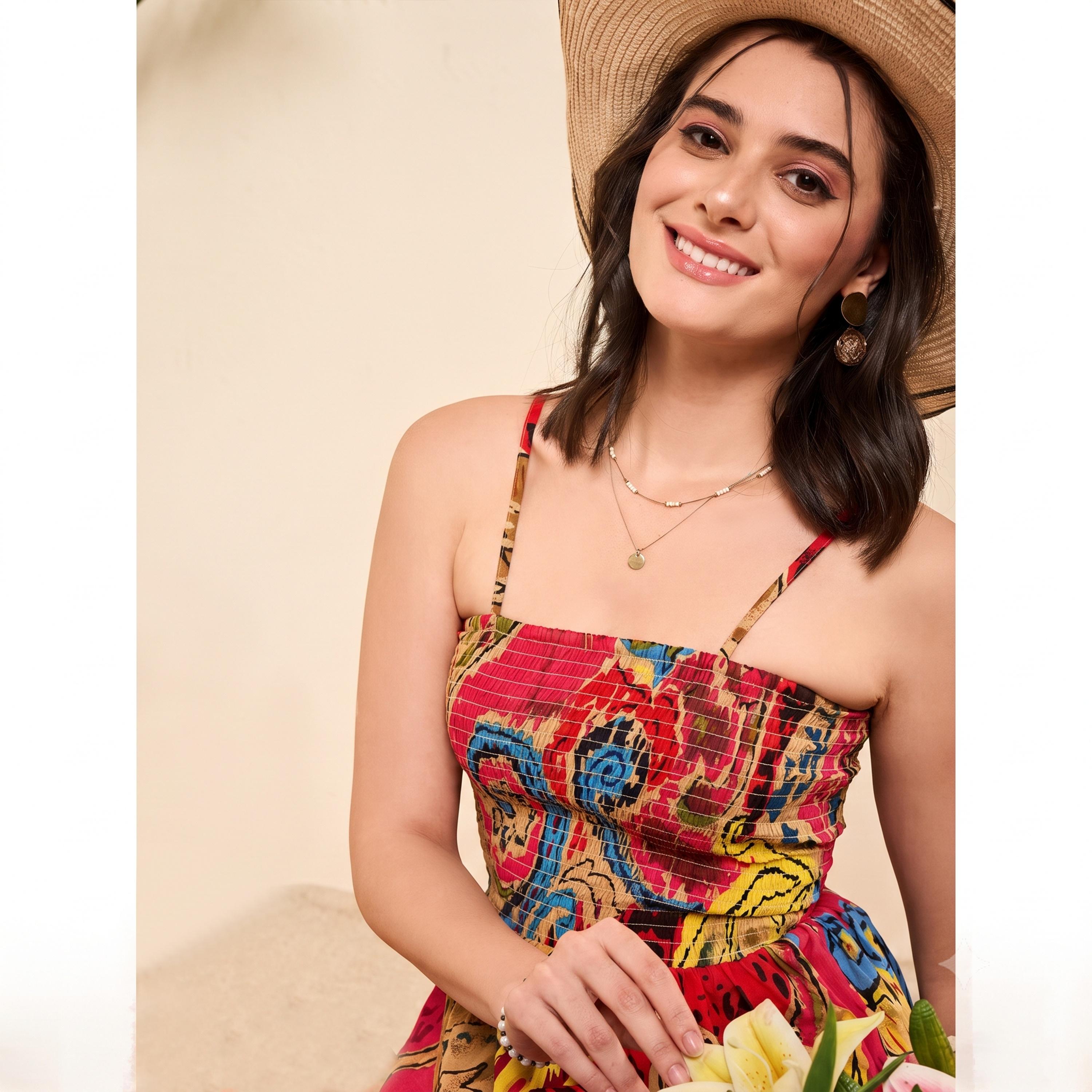 WineRed X Styli Multi-Color Abstract Smocked Tiered Midi Dress-women-clothing-dresses-image-6