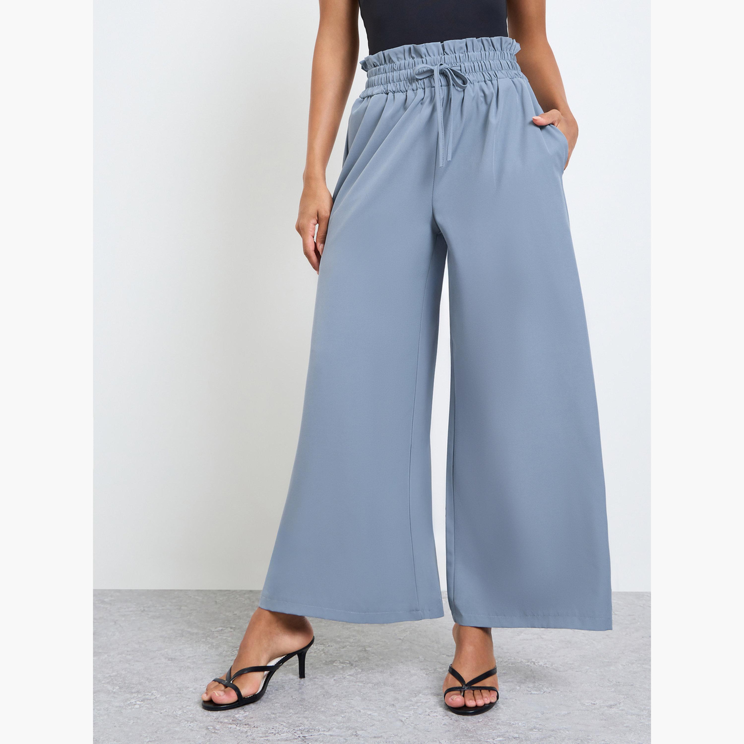 Take Two Grey Wide Leg Flowy Pants-women-clothing-bottoms-joggers-image-1