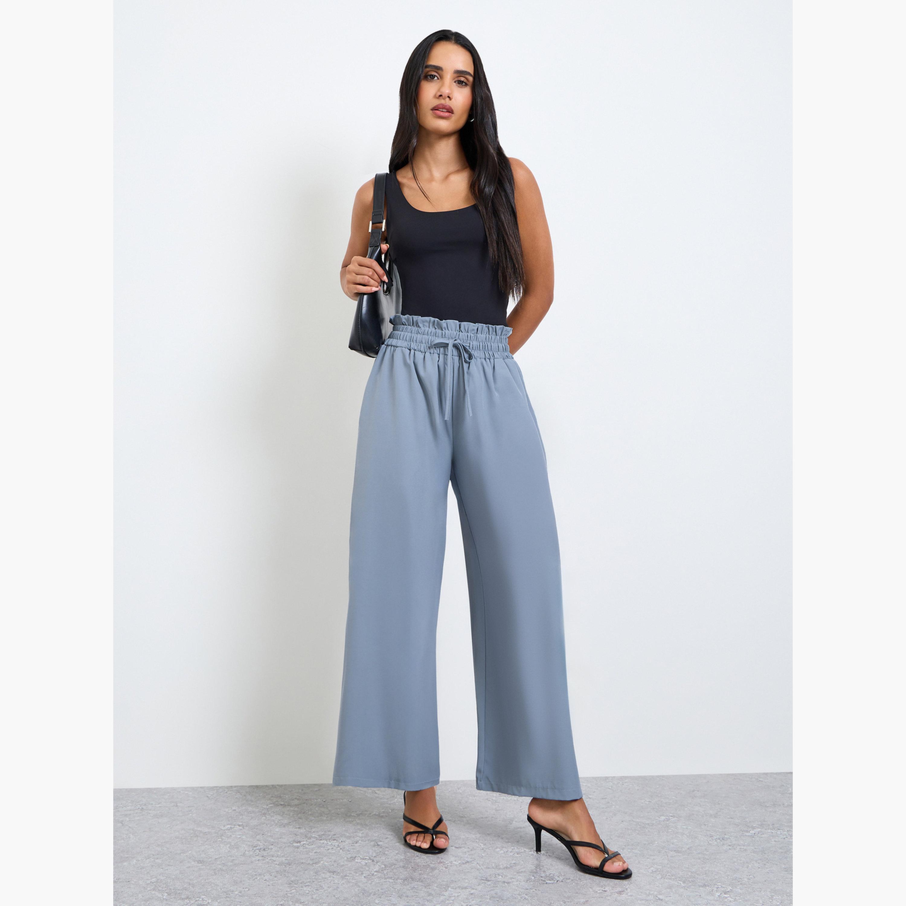 Take Two Grey Wide Leg Flowy Pants-women-clothing-bottoms-joggers-image-2