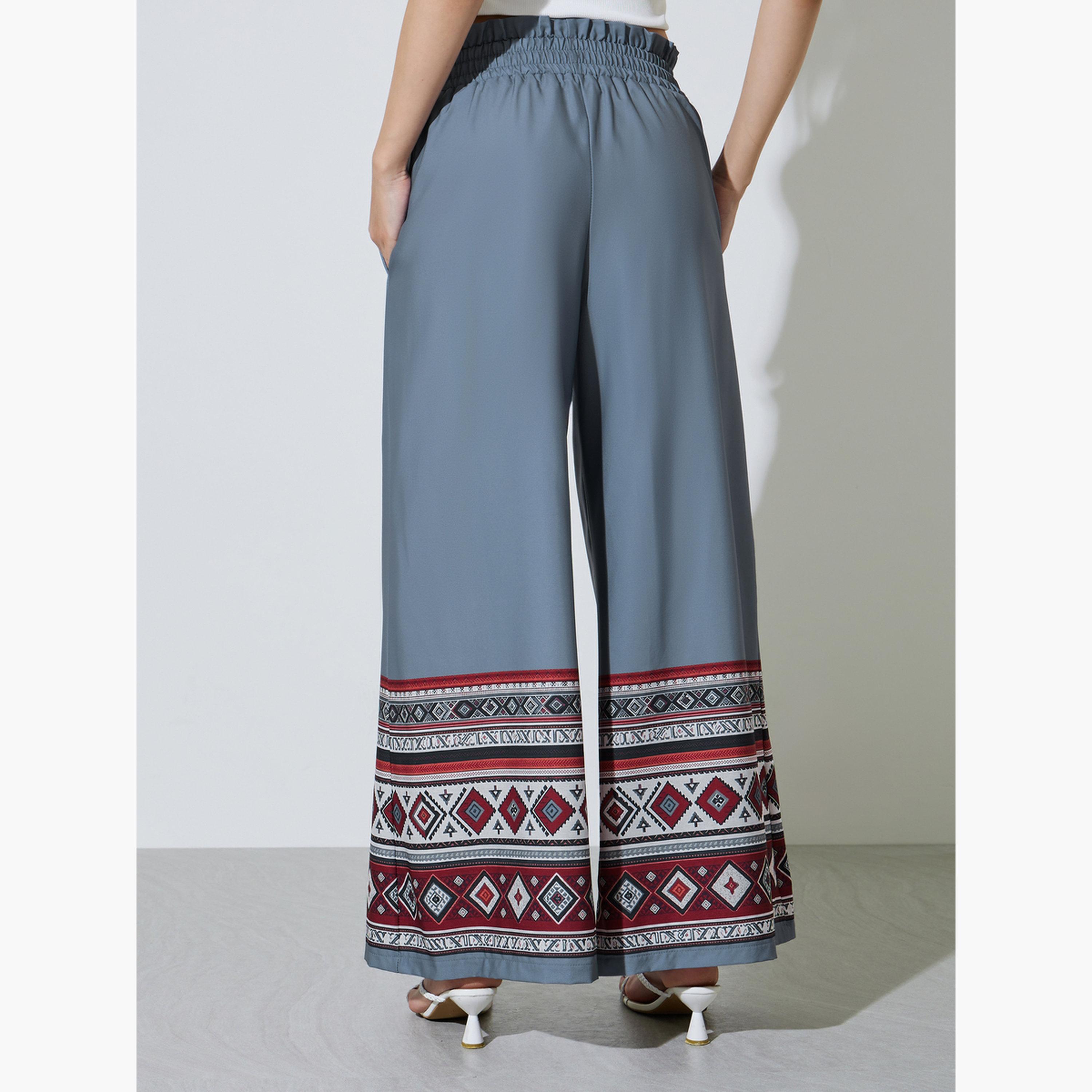 Take Two Grey Geo Print Wide Leg Pants-women-clothing-bottoms-joggers-image-4