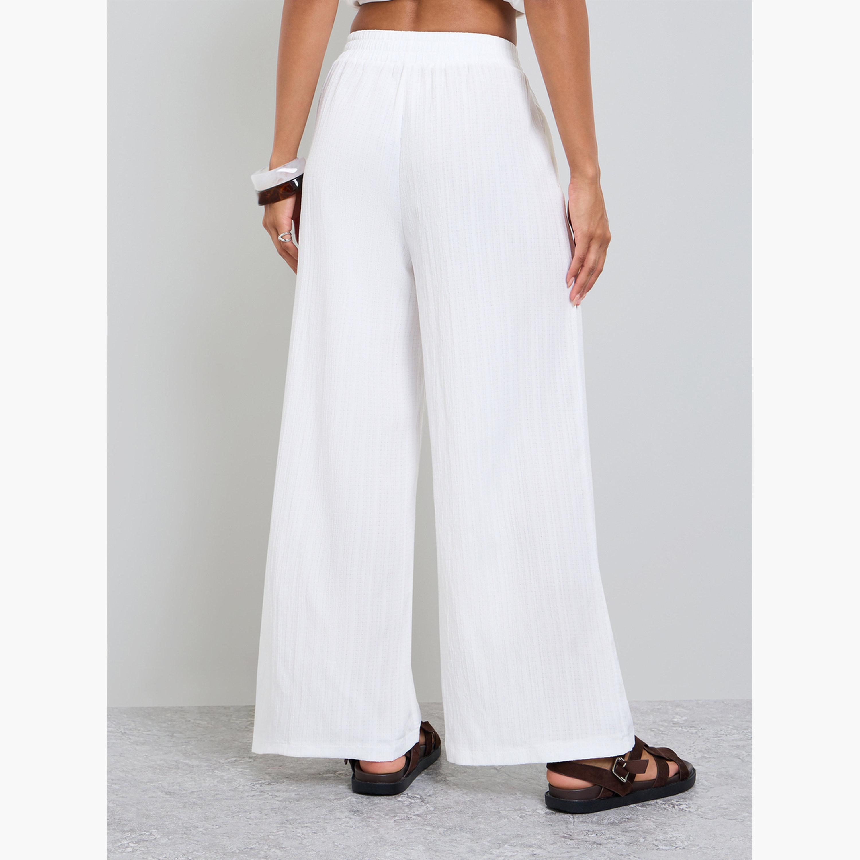 Take Two White Wide Leg Drawstring Pants-women-clothing-bottoms-joggers-image-4
