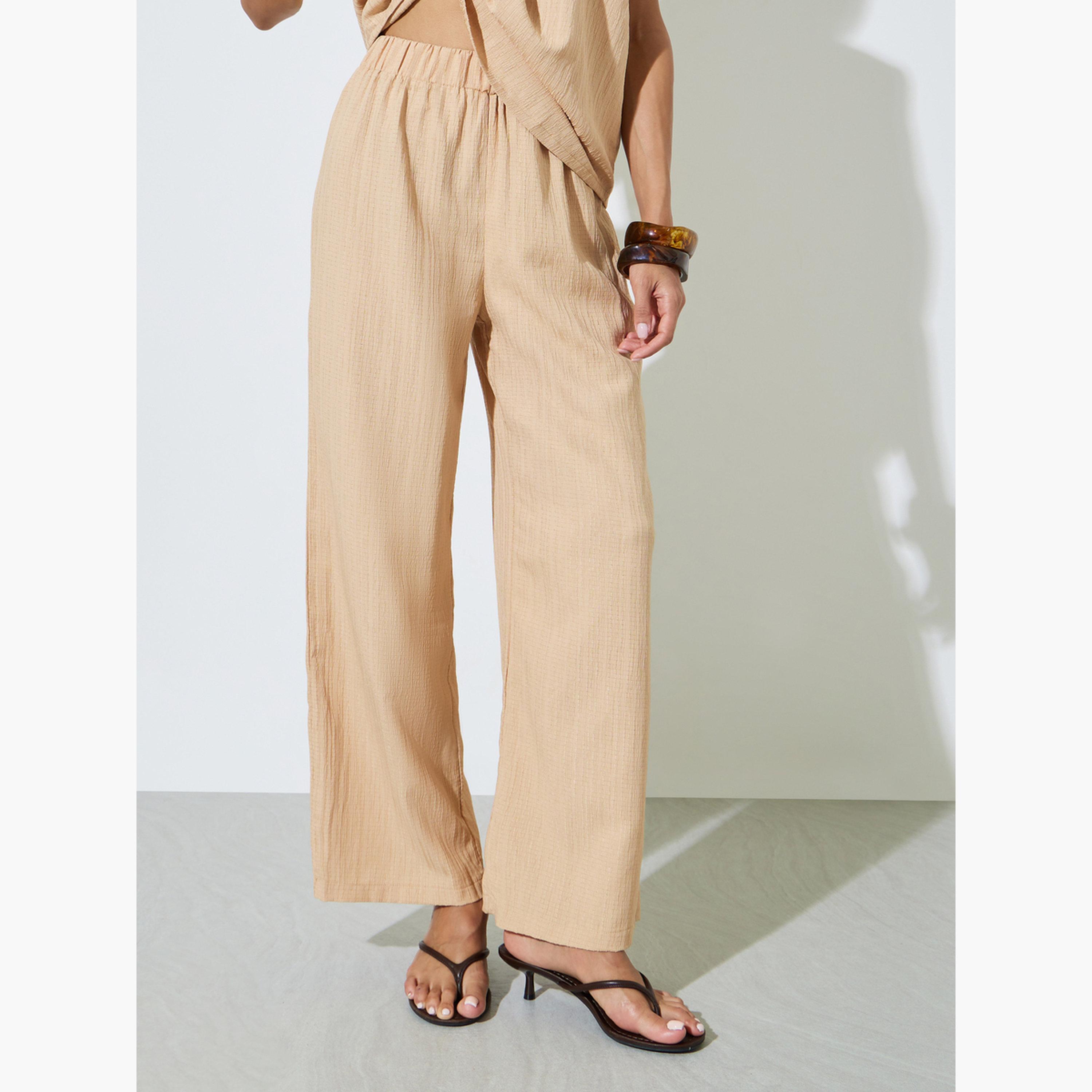 Amirah X Styli Beige Textured Sleeveless Top and Pants Modest Set-women-arabicclothing-sets-image-5