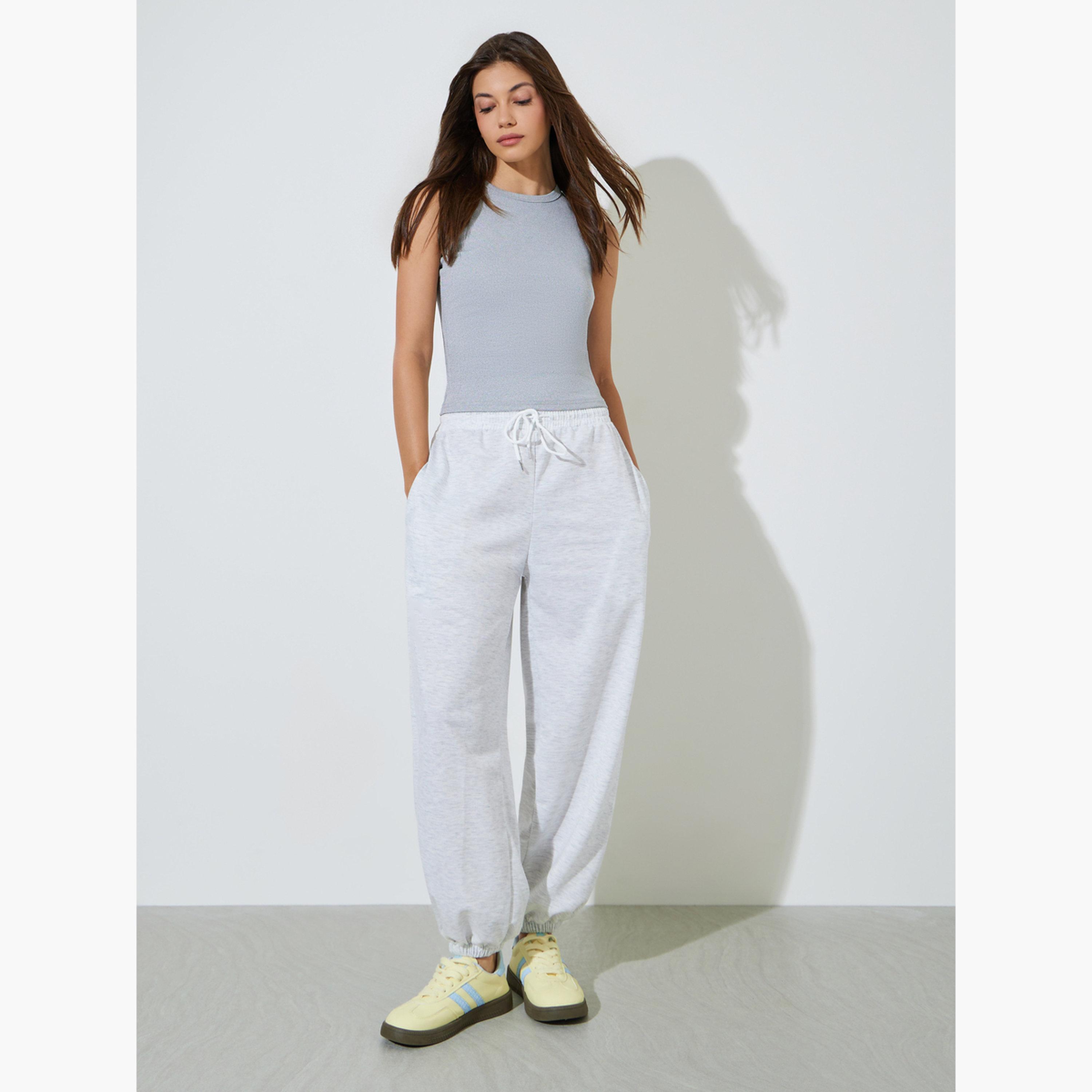 Styli Grey Relaxed Fit Cuffed Joggers-women-clothing-joggers-image-2