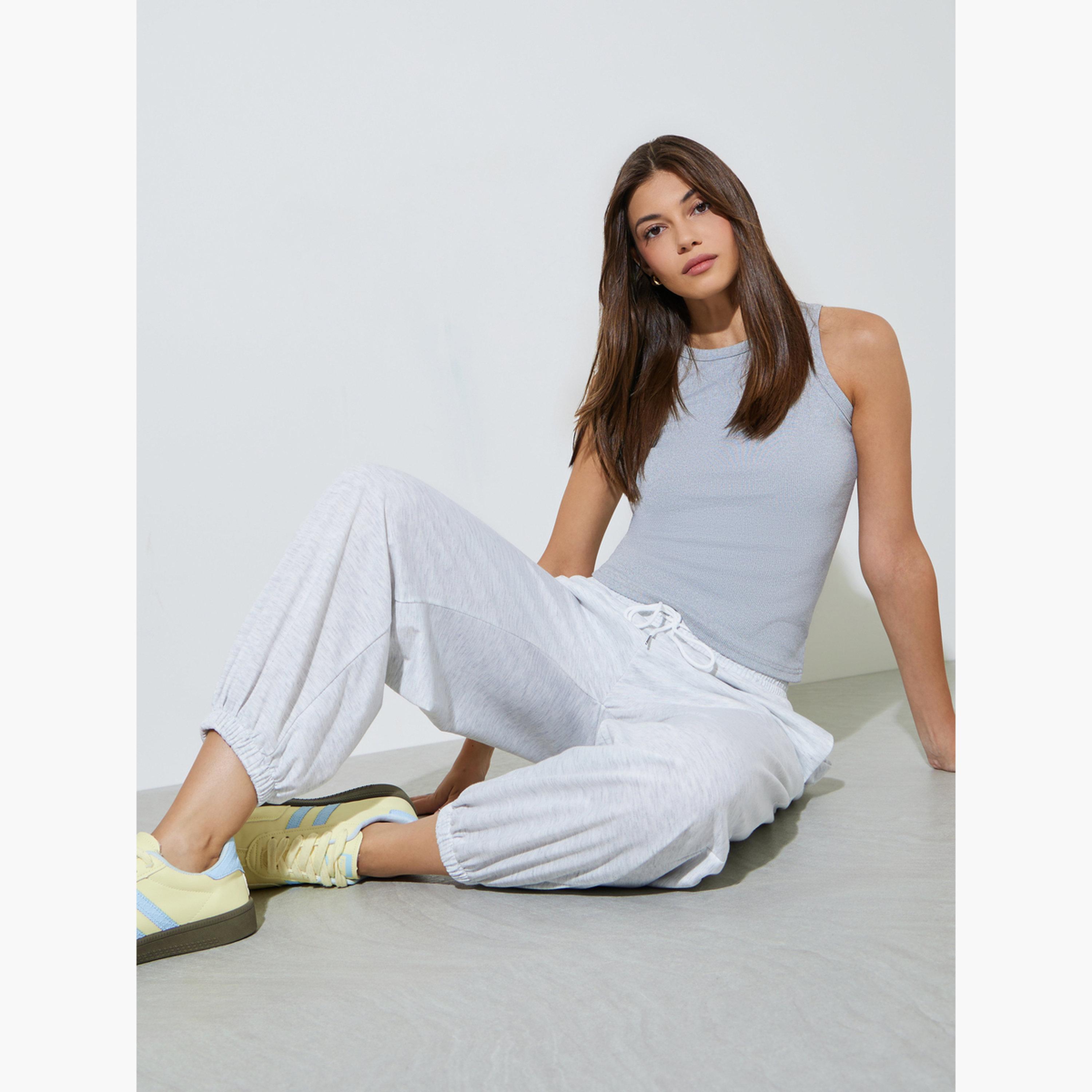 Styli Grey Relaxed Fit Cuffed Joggers-women-clothing-joggers-image-3