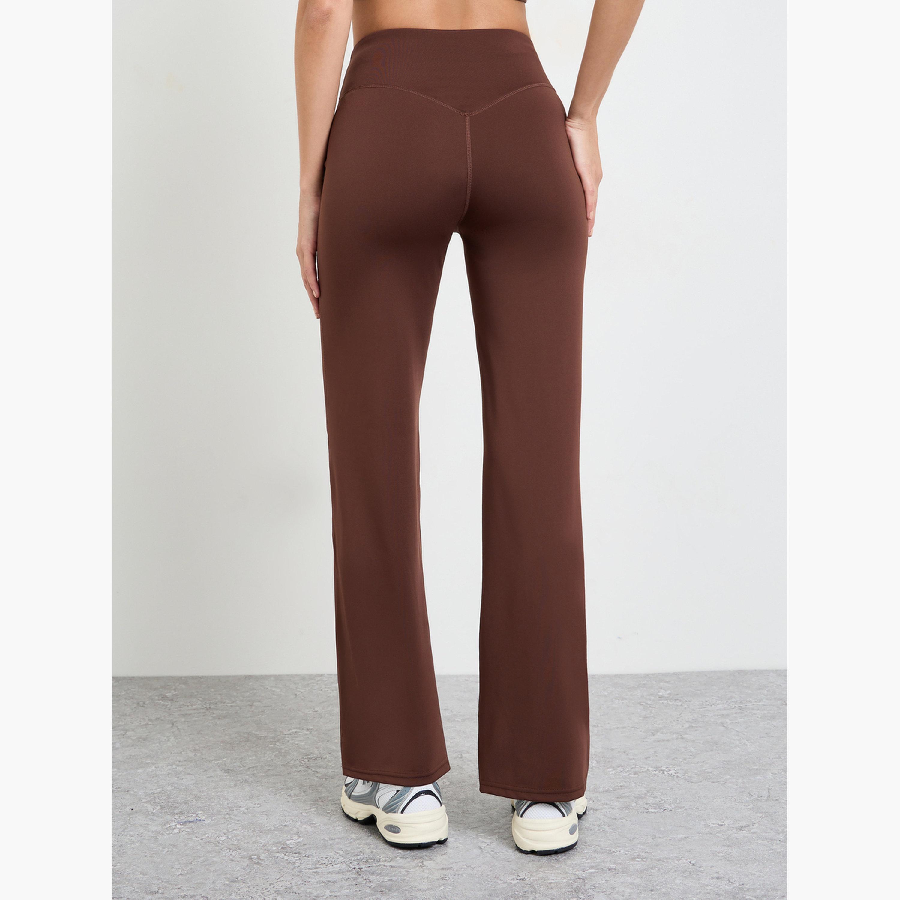 ستايلي - بنطال بني واسع الخصر فضفاض مستقيم-women-clothing-bottoms-joggers-image-4