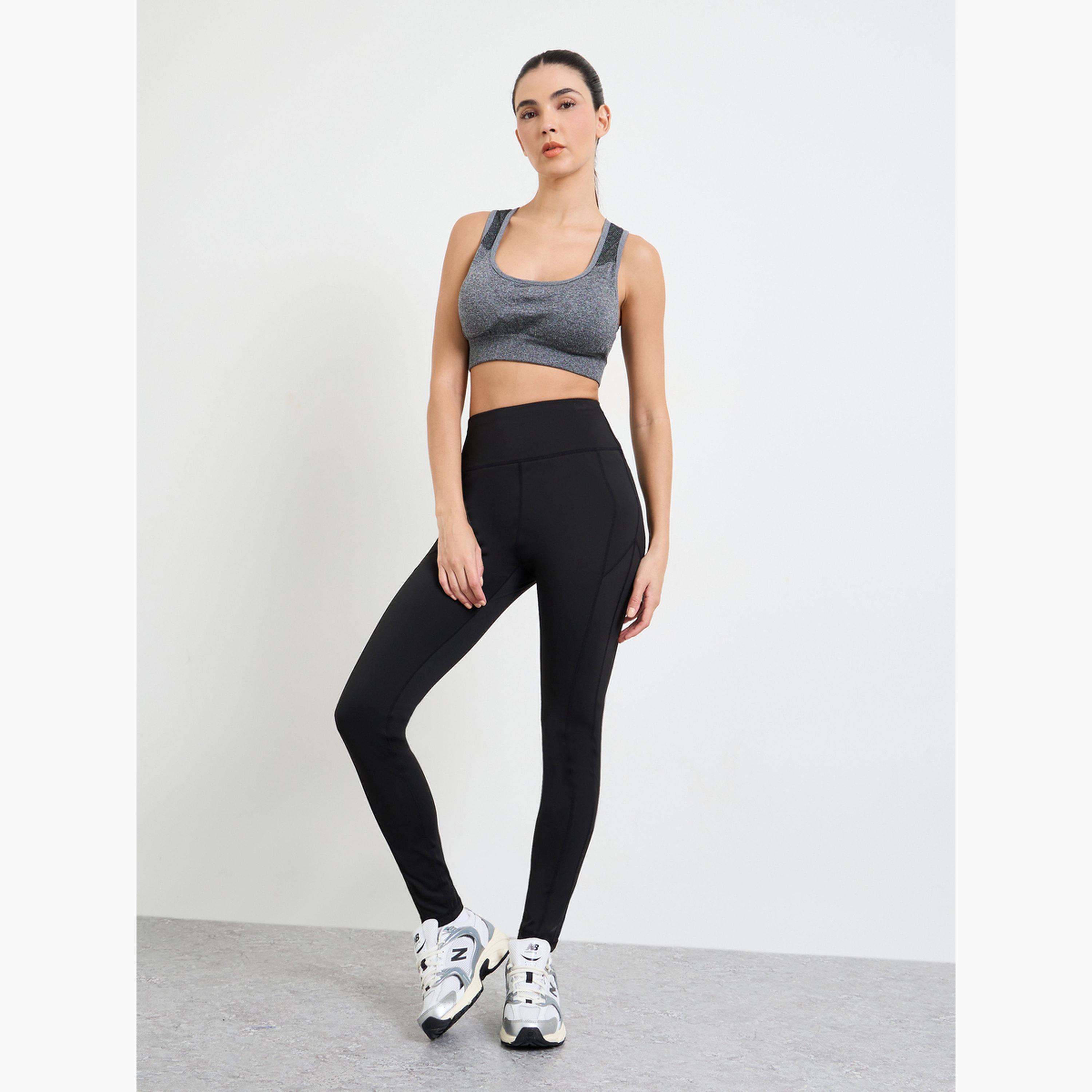 Styli Grey Seamless Tear Drop Back Peep Sports Bra-women-clothing-sportswearandactivewear-sportsbras-image-2