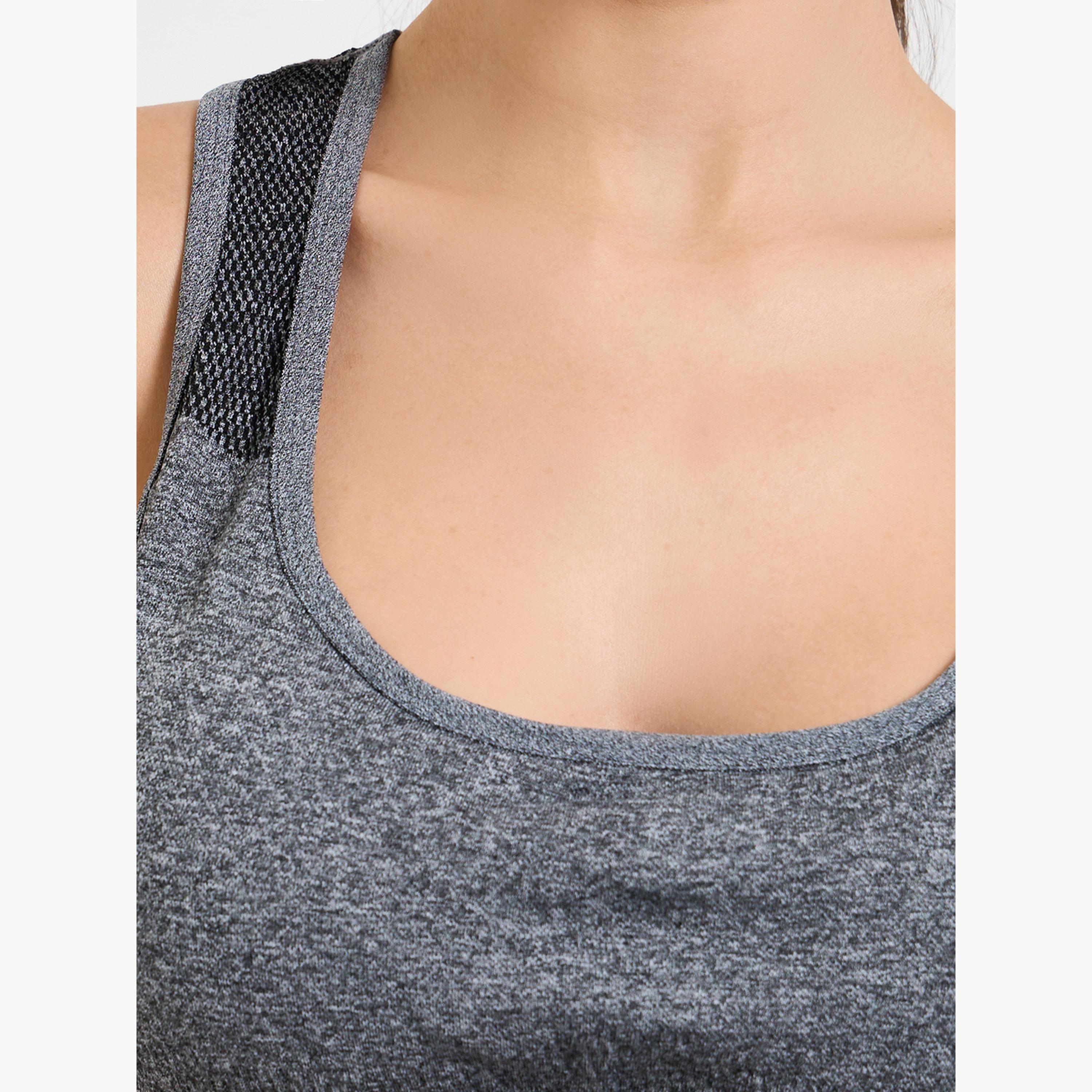 Styli Grey Seamless Tear Drop Back Peep Sports Bra-women-clothing-sportswearandactivewear-sportsbras-image-4